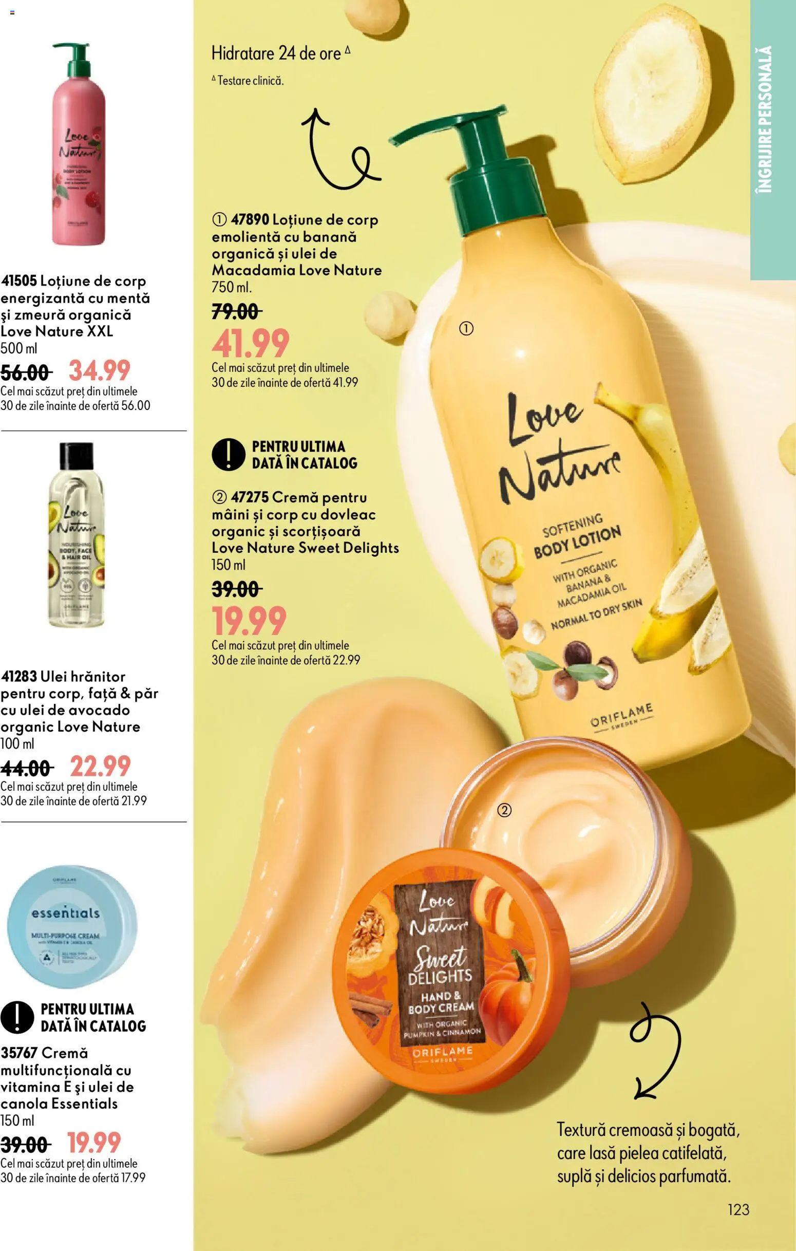 Noul catalog Oriflame – valabil de la 09.09.2026 | Pagină: 123 | Produse: Body, Ulei, Lotiune de Corp, Avocado