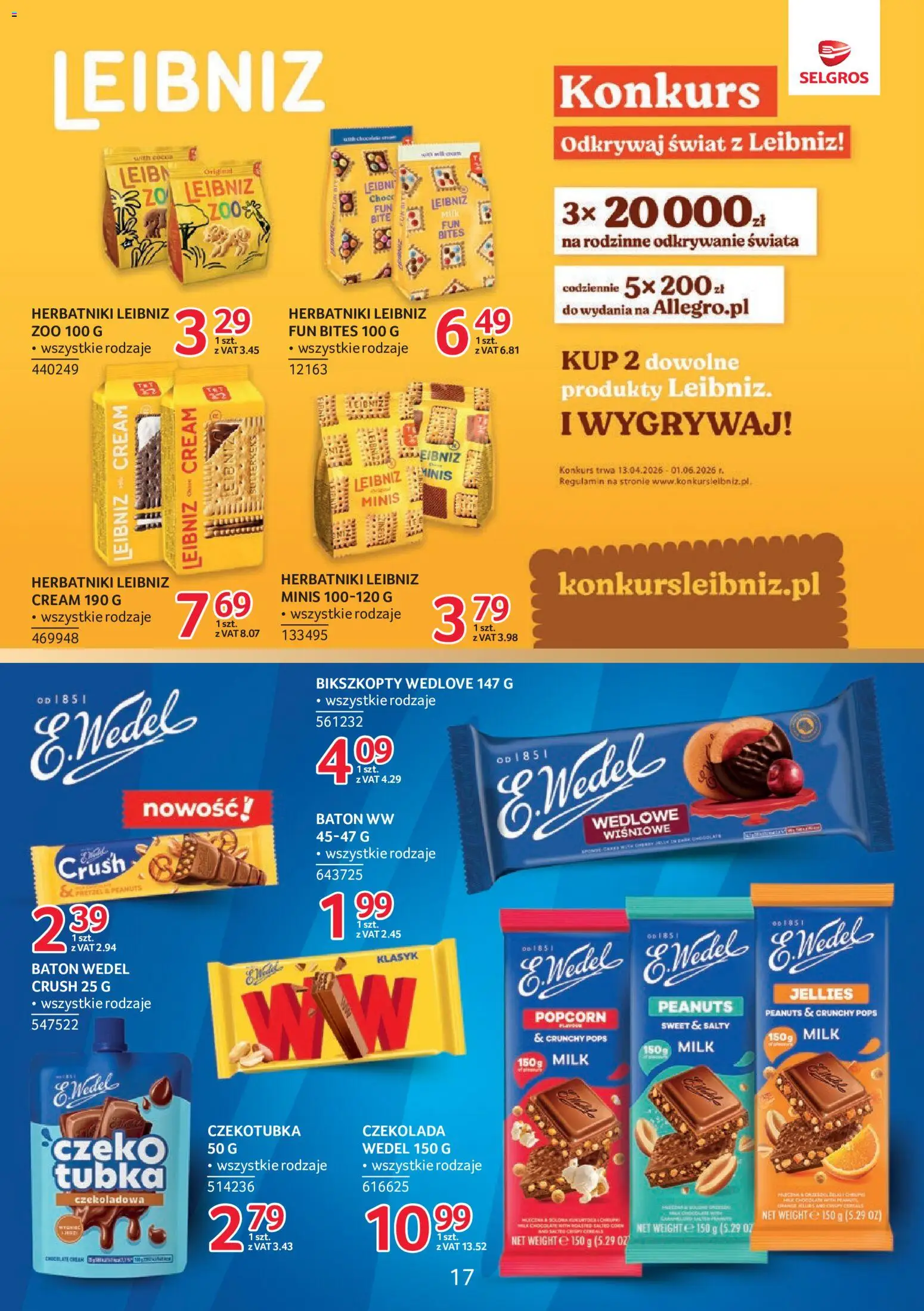 Selgros cash&carry gazetka - Markowe produkty od 21.05.2026 | Strona: 17 | Produkty: Czekoladowa, Herbatniki, Baton, Popcorn