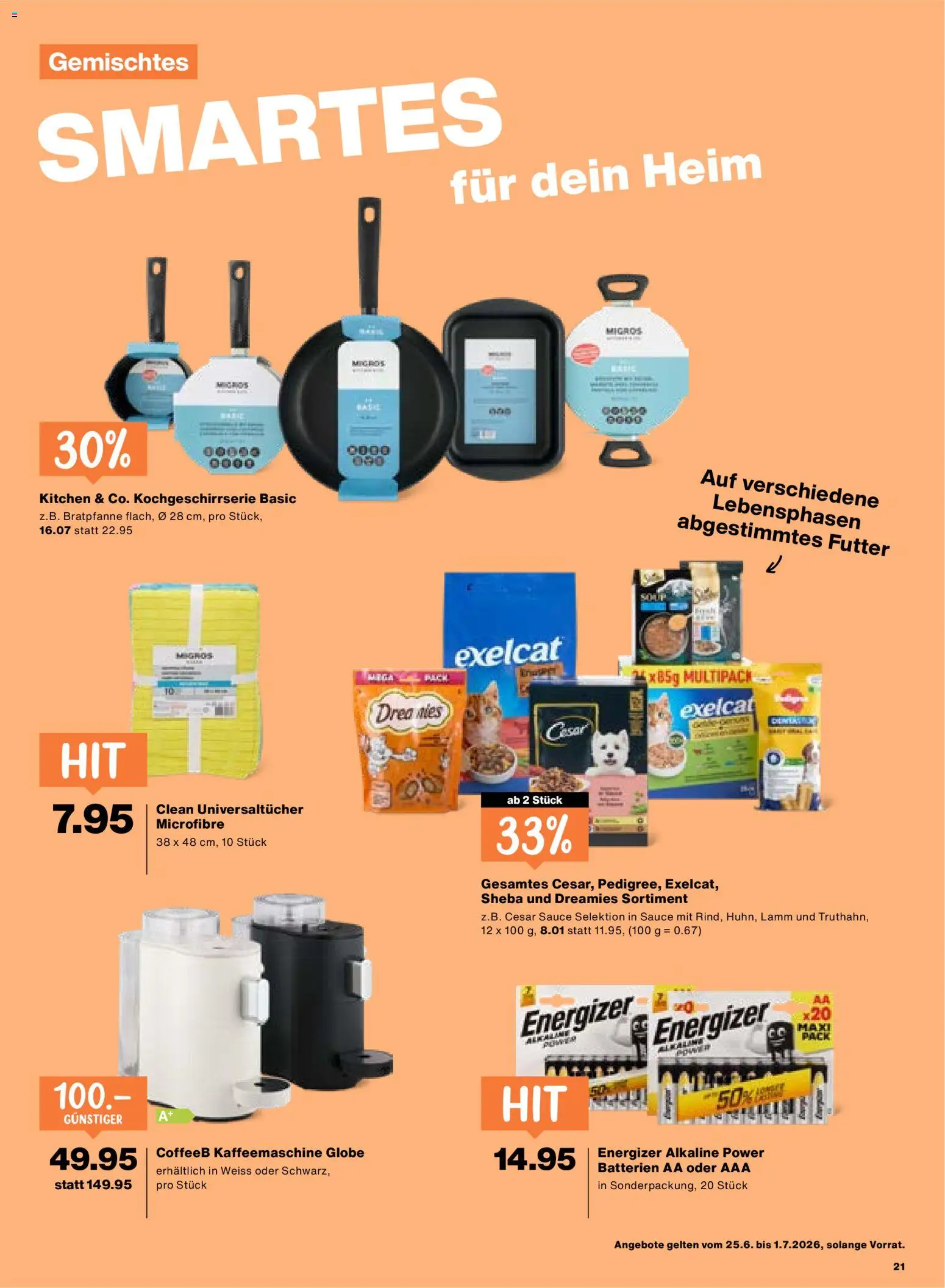 Migros aktionen – gültig ab 25.06.2026 | Seite: 21 | Produkte: Kaffeemaschine