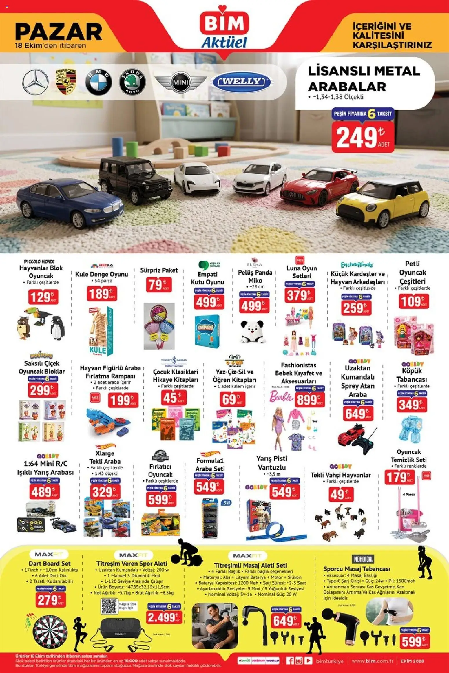BİM - Katalog Pazar - 18 Ekim 2026 tarihinden itibaren geçerlidir | Sayfa: 3 | Ürünler: Oyuncak, Kutu, Pil, Oyun