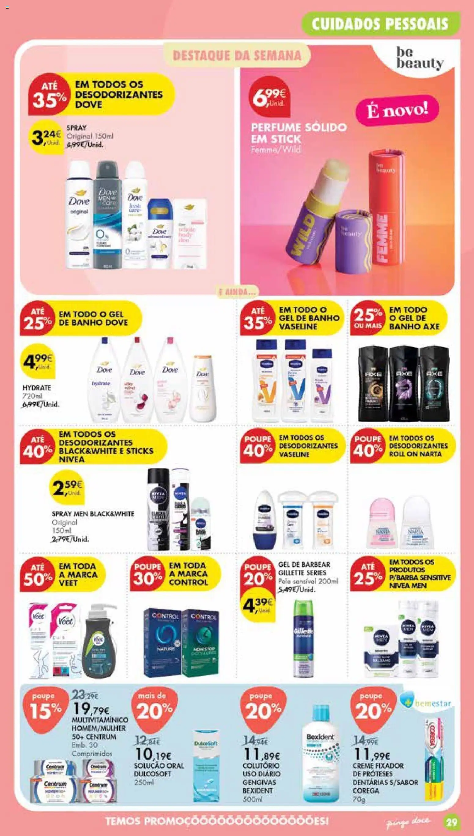 Pingo Doce folheto Poupe Esta Semana Madeira │ válido de 20/10/2026 | Página: 29 | Produtos: Gel de banho, Banho, Fixador, Creme