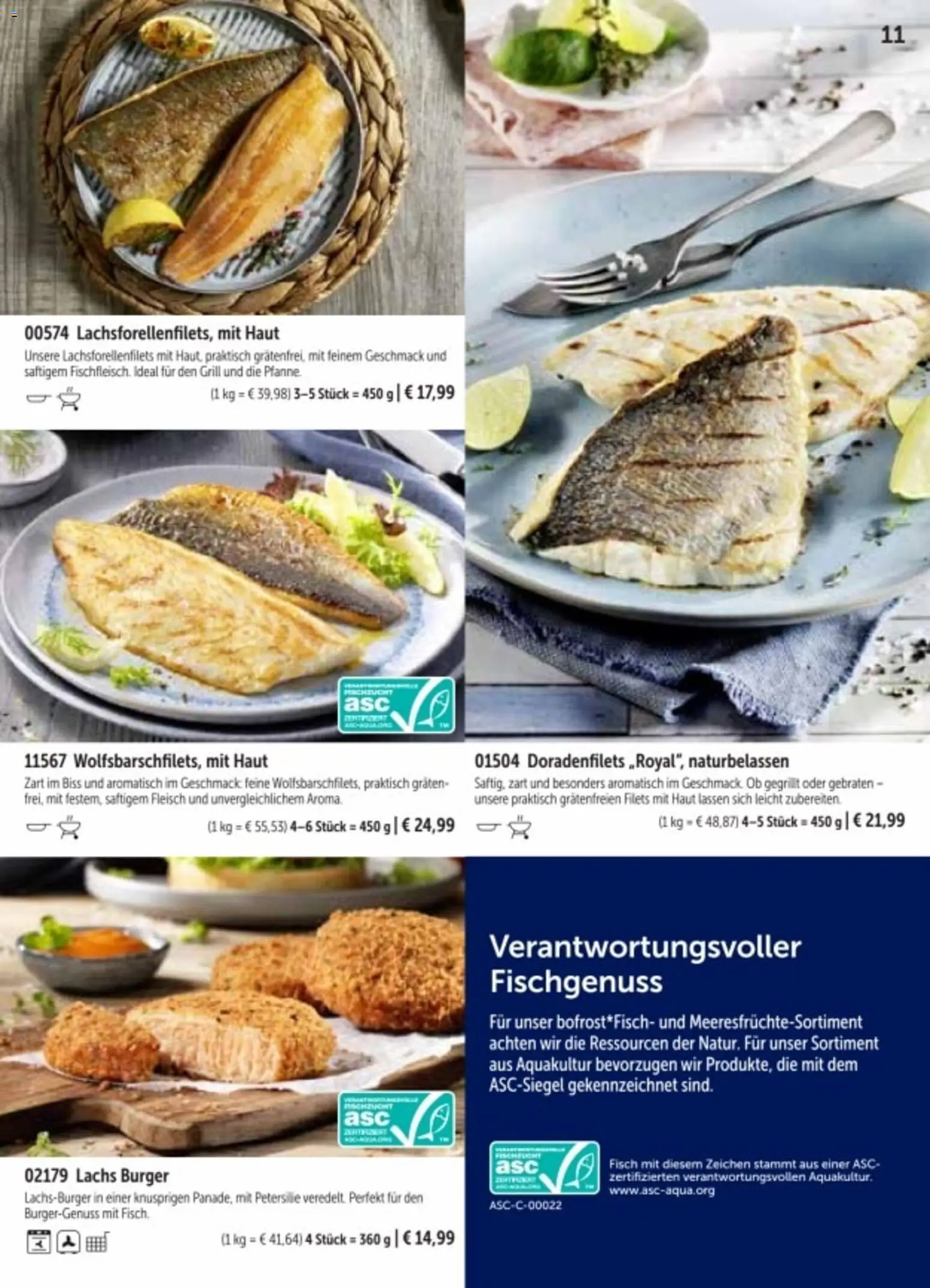 Bofrost Katalog Sommerprogramm – gültig ab 20.04.2026 | Seite: 11 | Produkte: Grill, Fisch, Petersilie, Fleisch