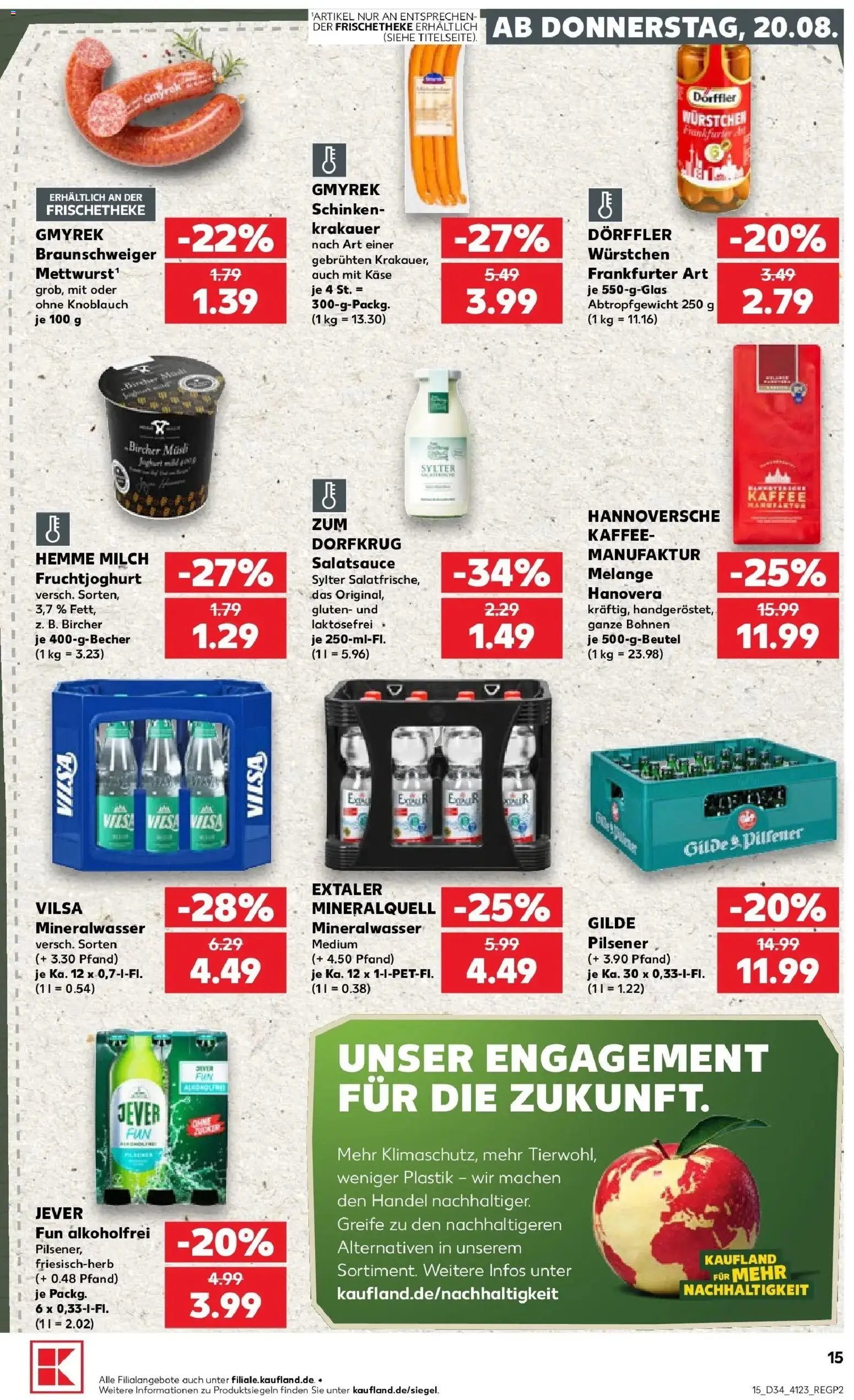 Prospekt Kaufland ab 17.08.2026 » Angebote Online zum Blättern | Seite: 26 | Produkte: Milch, Fruchtjoghurt, Mineralwasser, Jever