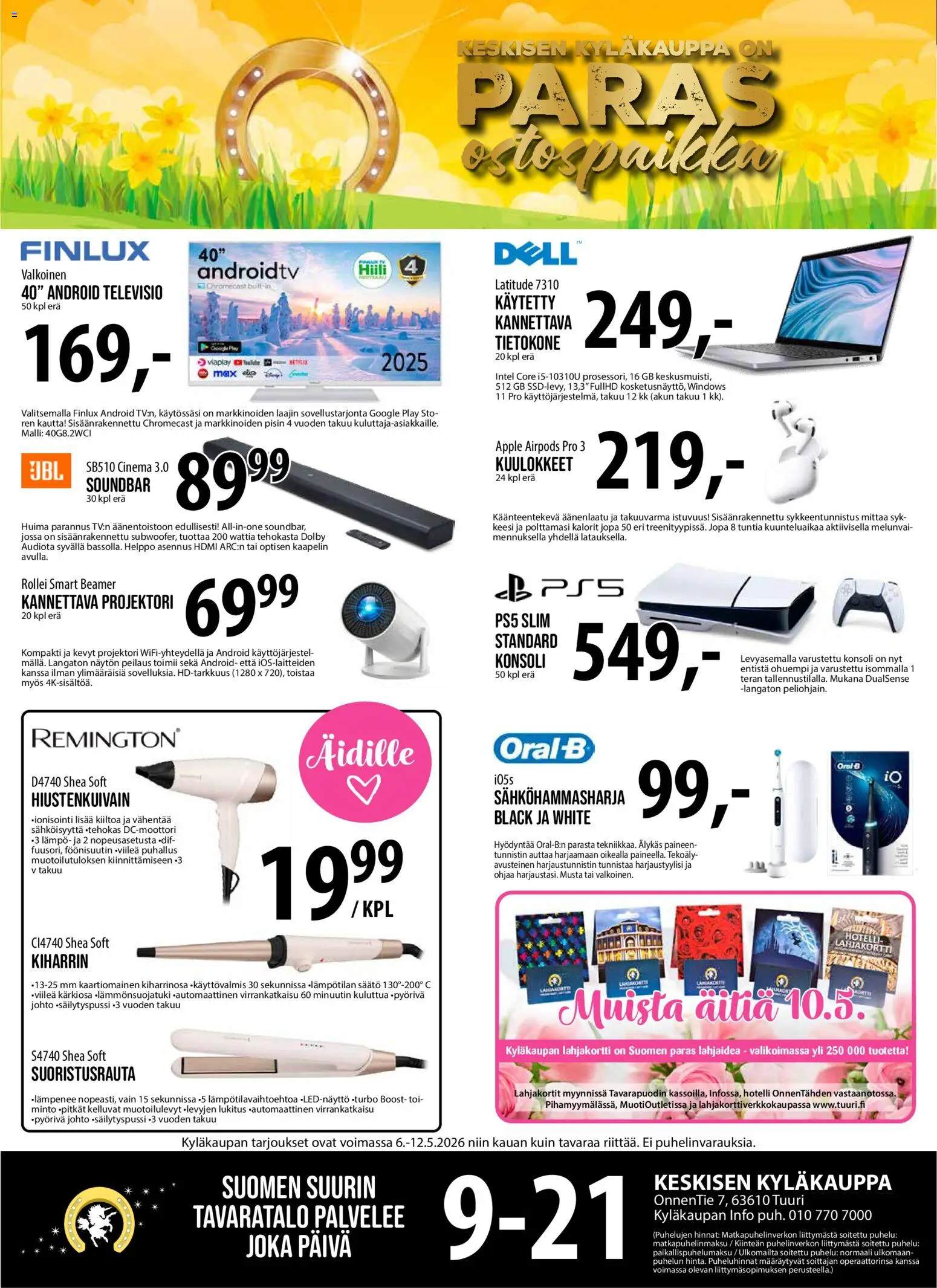Tuuri tarjoukset – voimassa 06.05.2026 alkaen | Sivu: 1 | Tuotteet: Kiharrin, Soundbar, Tietokone, Kuulokkeet