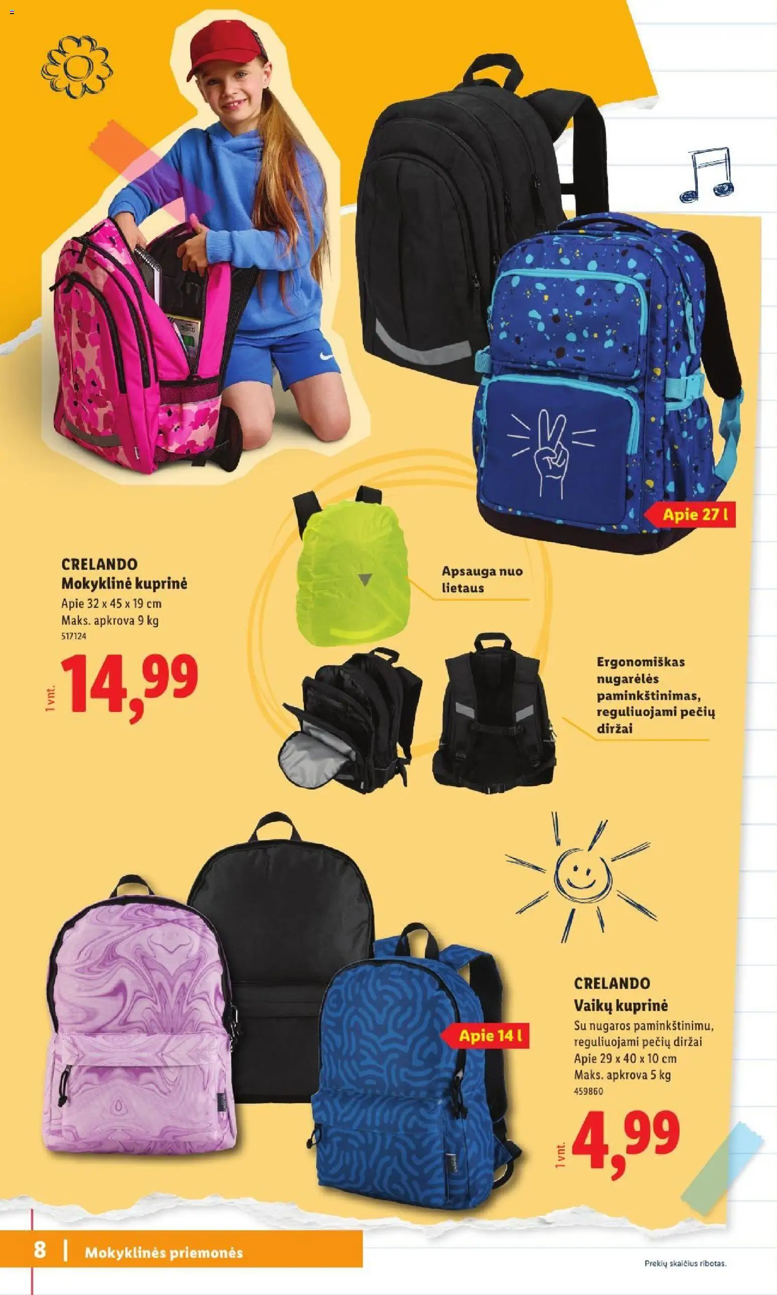 LIDL akcijos nuo 2026.07.20 | Puslapis: 8 | Prekių: Kuprinė
