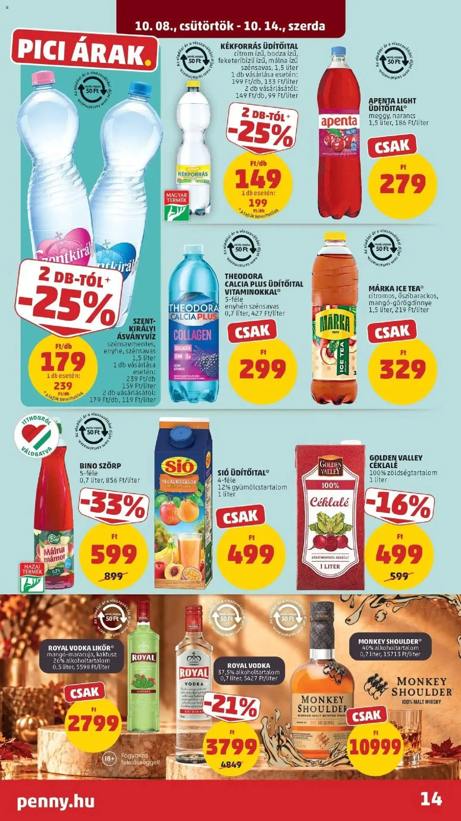 PENNY aktuális akciós újság: 2026.10.07.-tól lapozható | Oldal: 14 | Termékek: Apenta, Meggy, Narancs, Citrom