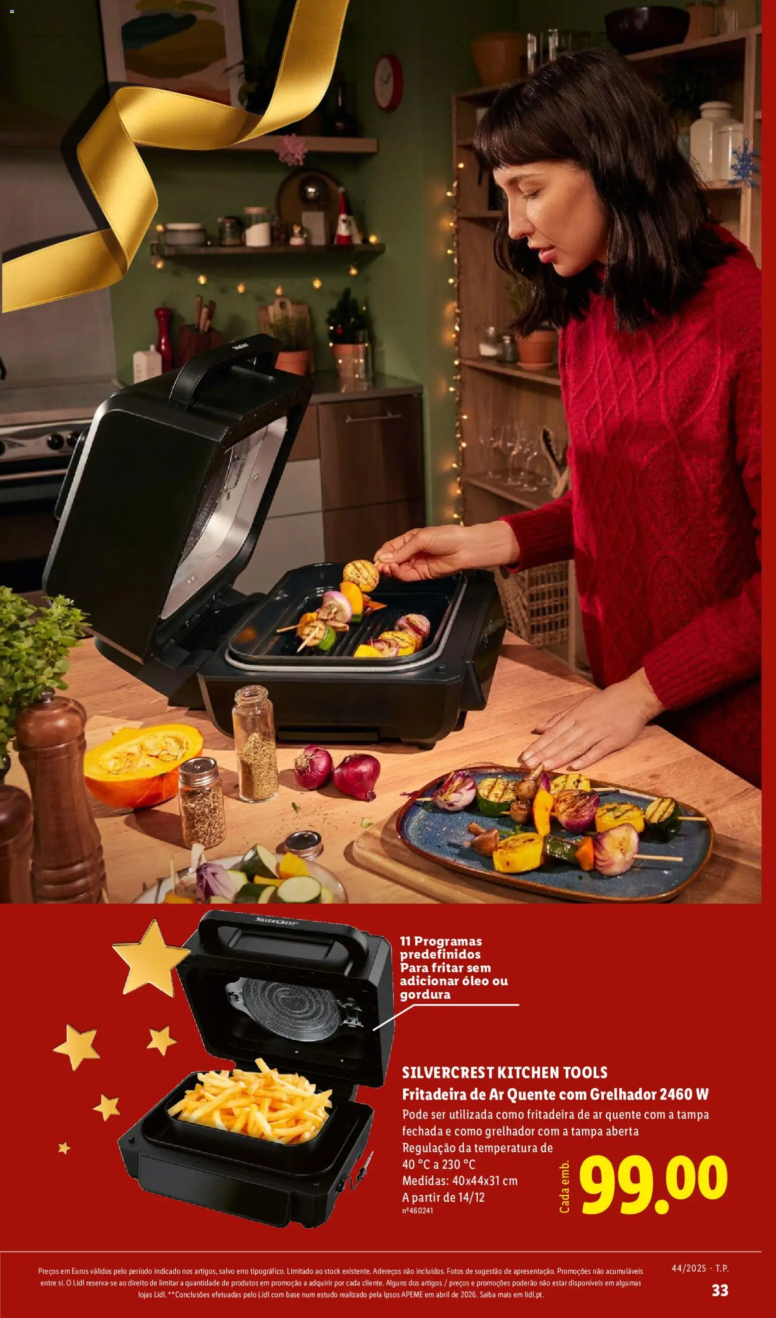 Lidl Folheto Especial Natal │ válido de 26/10/2026 | Página: 33 | Produtos: Fritadeira, Air fryer, Base, Óleo