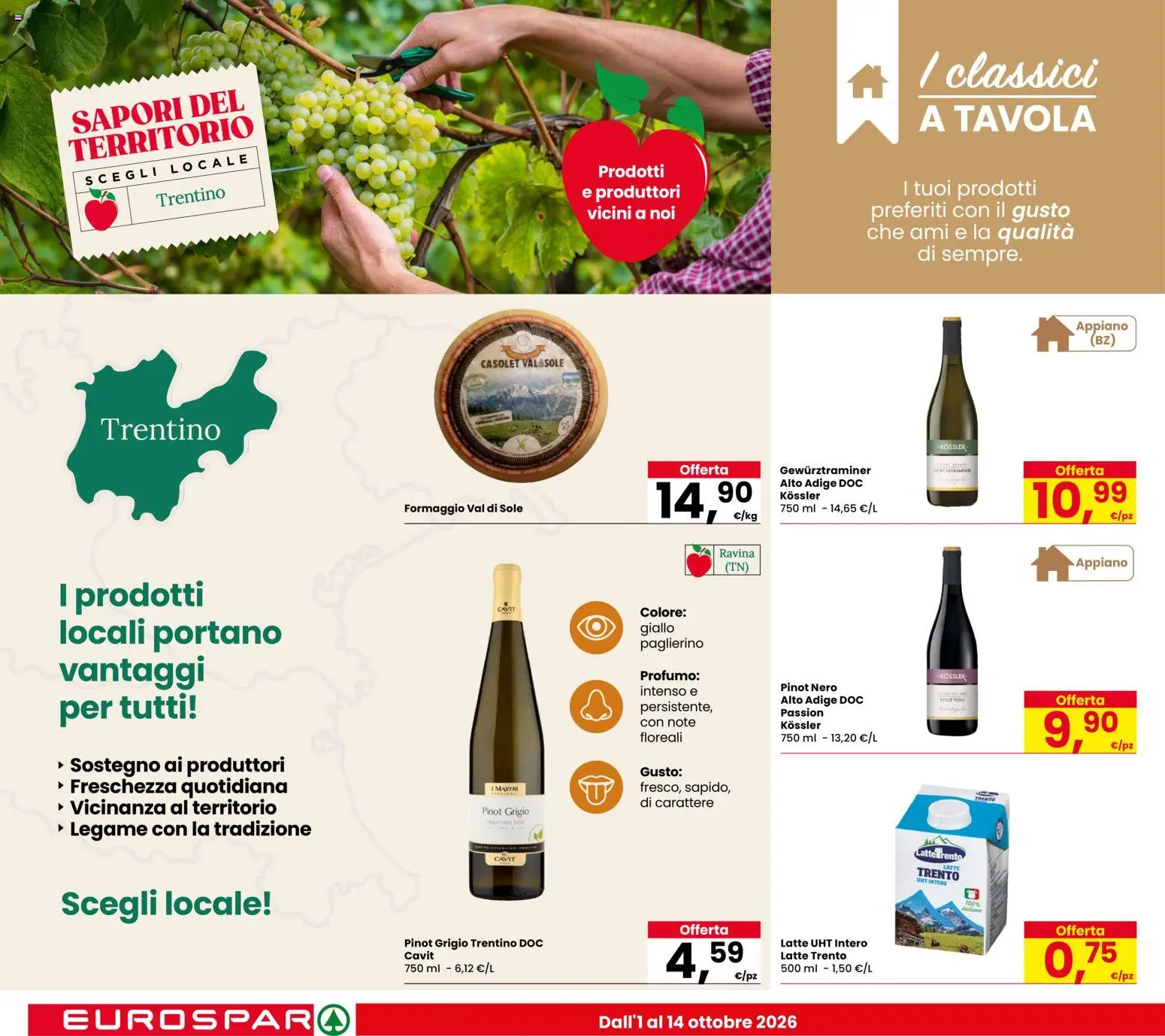 Volantino Eurospar del 01/10/2026 | Pagina: 12 | Prodotti: Latte, Formaggio, Profumo