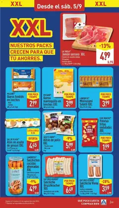 Vista previa Salchichas cocidas ahumadas XXL, Salchicha de jamón. 720 g peso esc. válido desde el 31/08/2026 | Página: 23