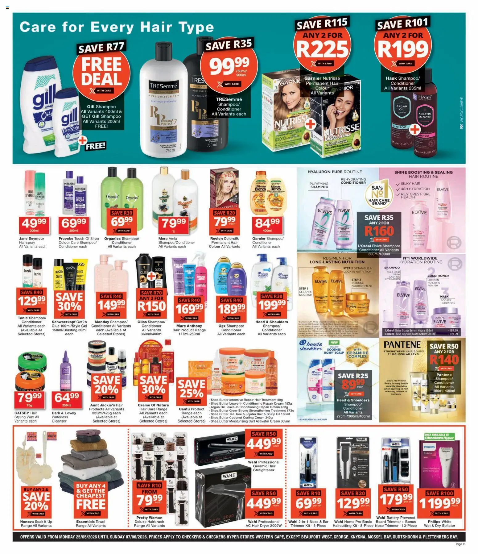 New Checkers catalogue – valid from 25.05.2026 | Page: 11 | Products: Serum, Butter, Shampoo, Conditioner