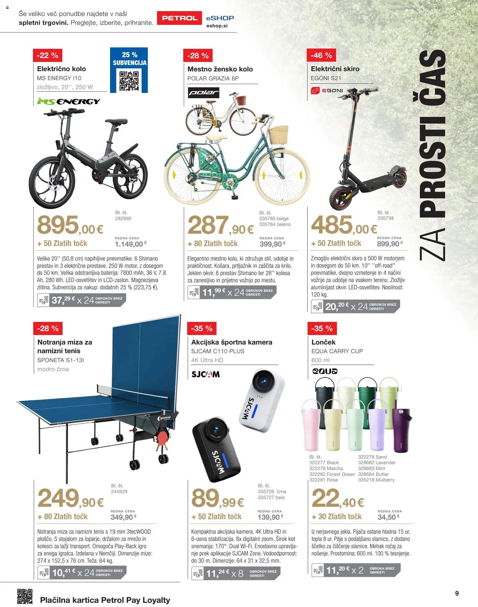 Novi Petrol katalog ponudbe – veljaven od 02.03.2026 | Stran: 9 | Izdelki: Baterija, Kamera, Teza, Miza
