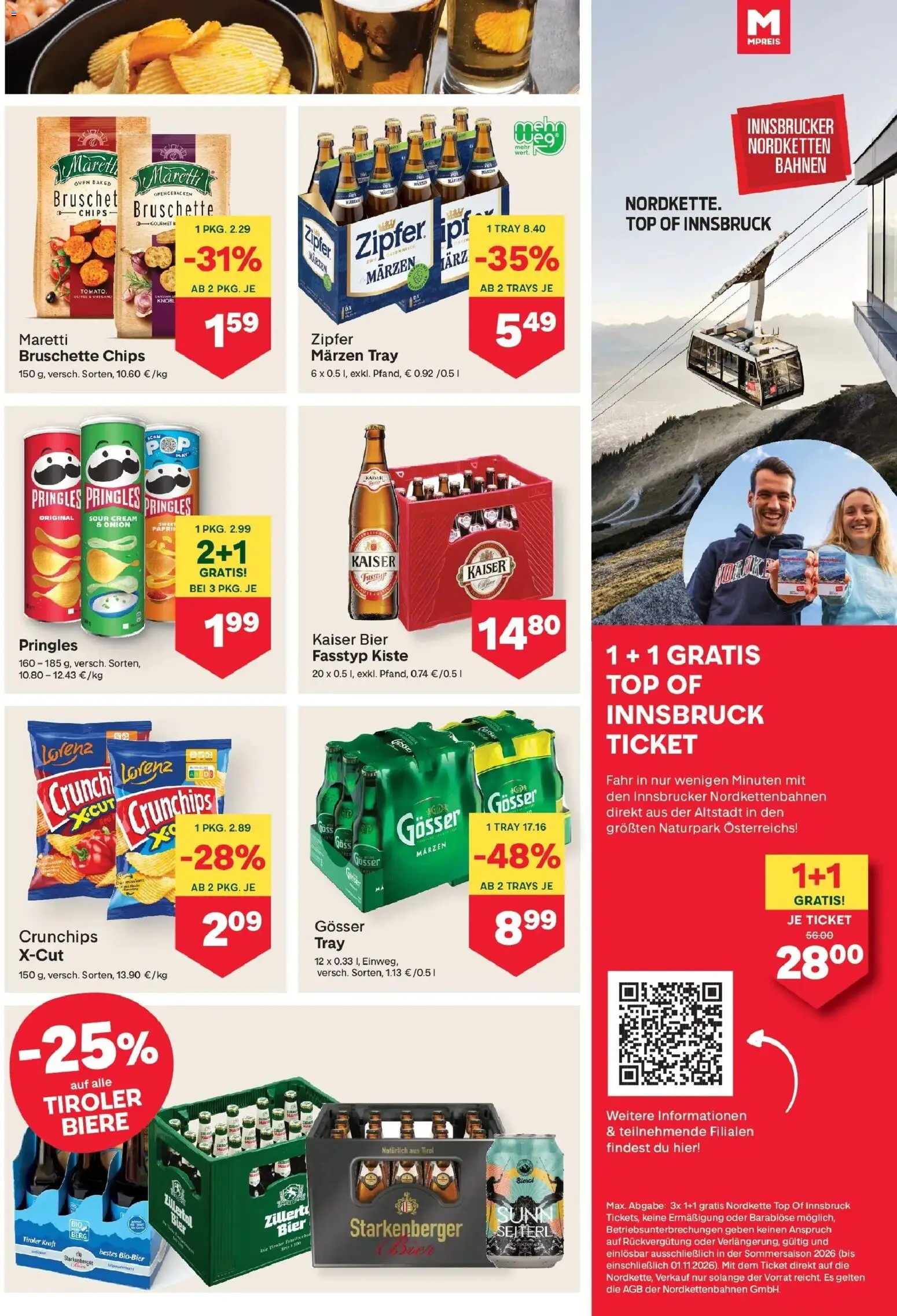 MPREIS Pfunds von 27.08.2026 - Aktuelle Angebote | Seite: 9 | Produkte: Chips, Bier