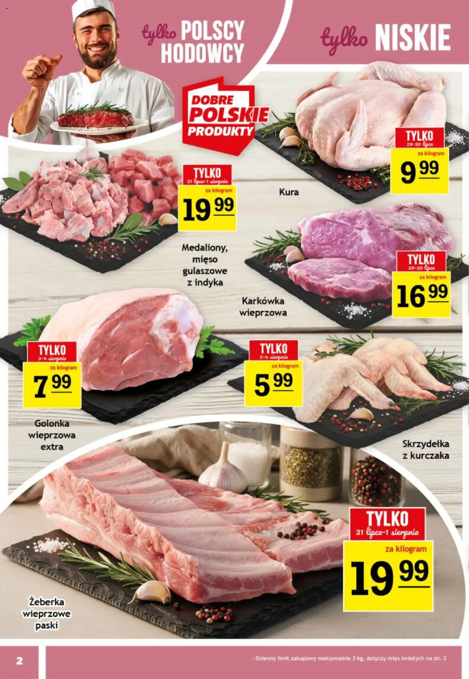 Gram Market gazetka od 29.07.2026 | Strona: 2 | Produkty: Skrzydełka z kurczaka, Karkówka, Mięso, Golonka wieprzowa