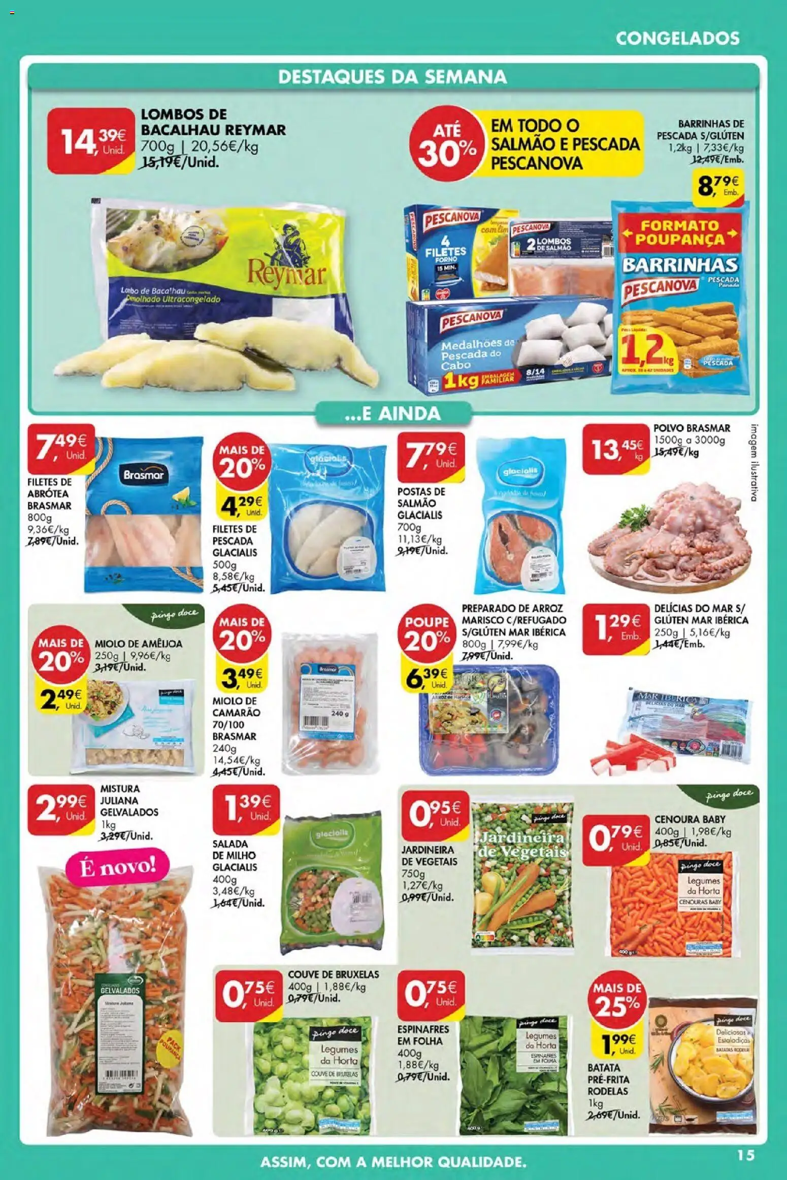 Pingo Doce Poupe Esta Semana Açores │ válido de 30.04.2026 | Página: 15 | Produtos: Forno, Espinafres, Pescada, Milho