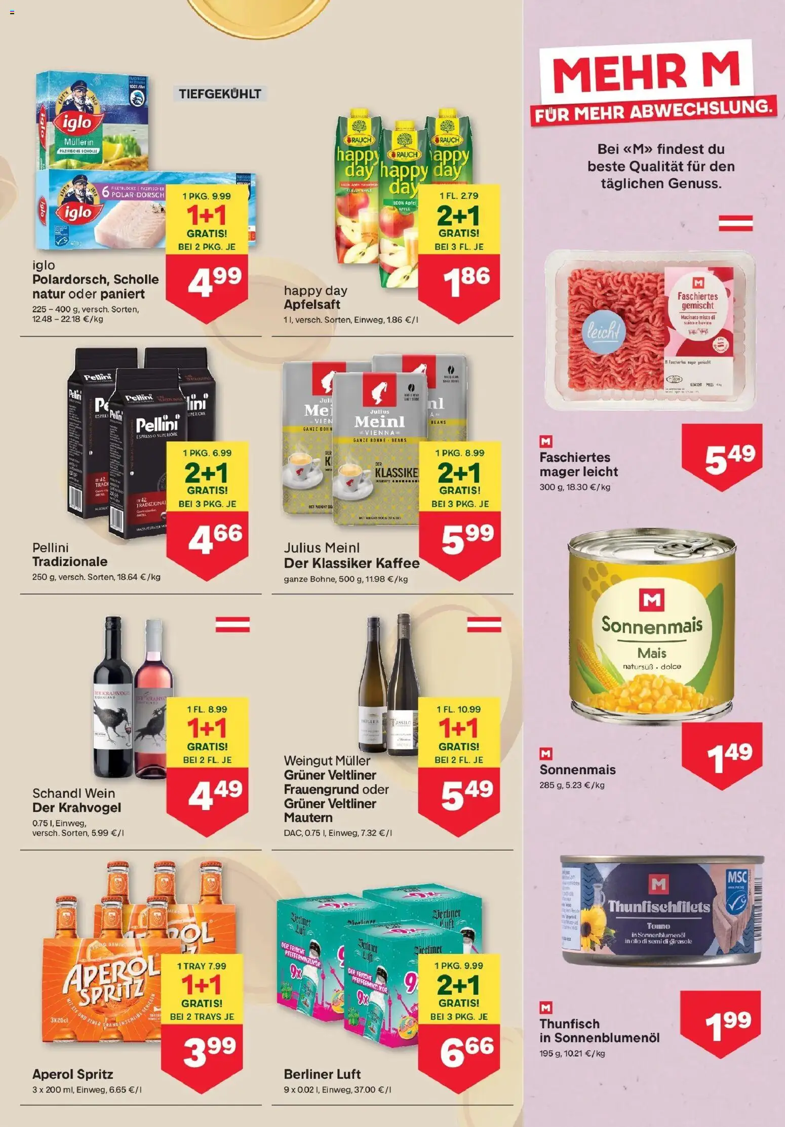 MPREIS Sillian von 24.09.2026 - Aktuelle Angebote | Seite: 7 | Produkte: Mais, Aperol, Kaffee, Äpfel