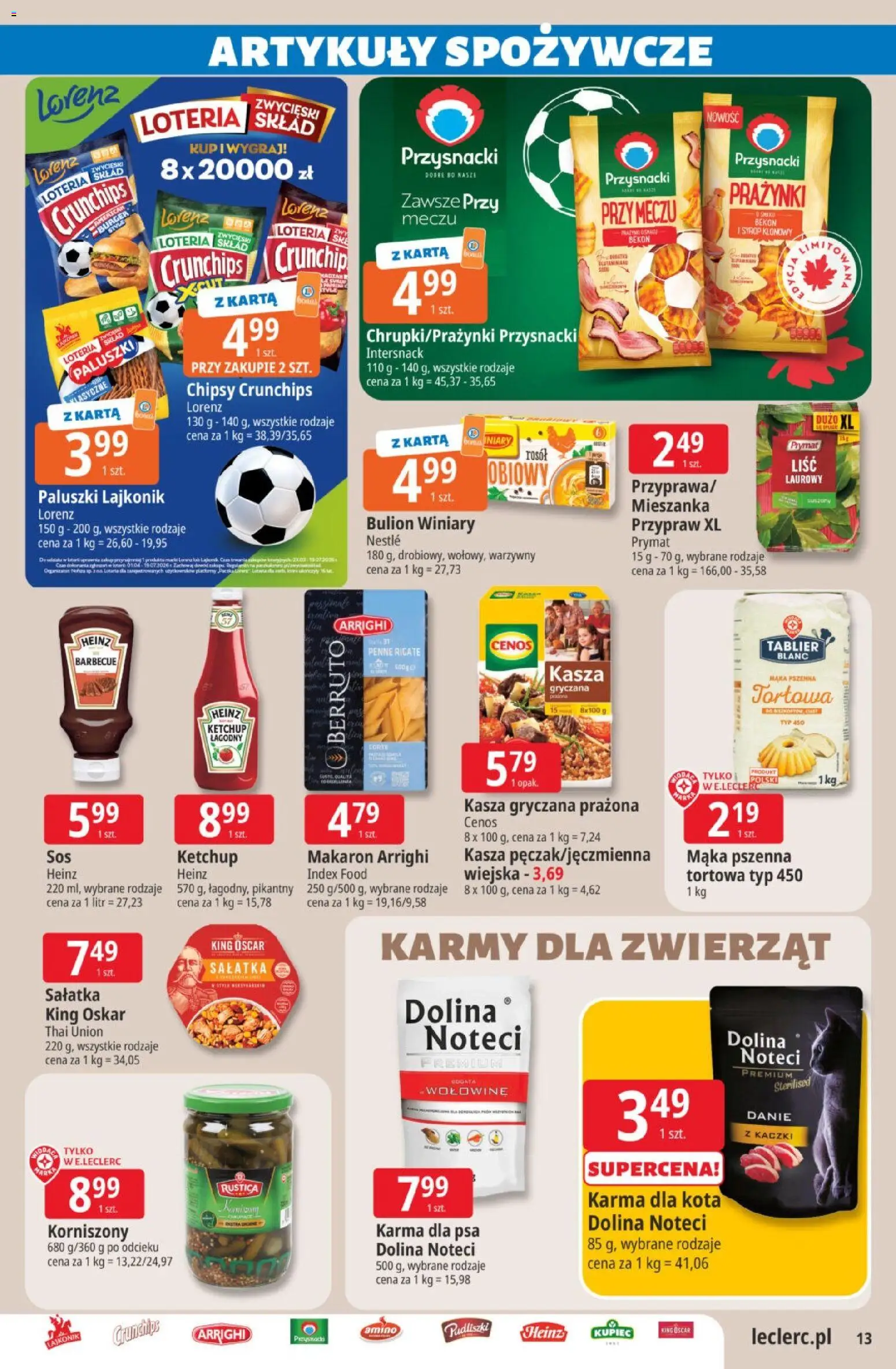 E.Leclerc gazetka od 16.06.2026 | Strona: 13 | Produkty: Kasza, Ketchup, Syrop klonowy, Paluszki