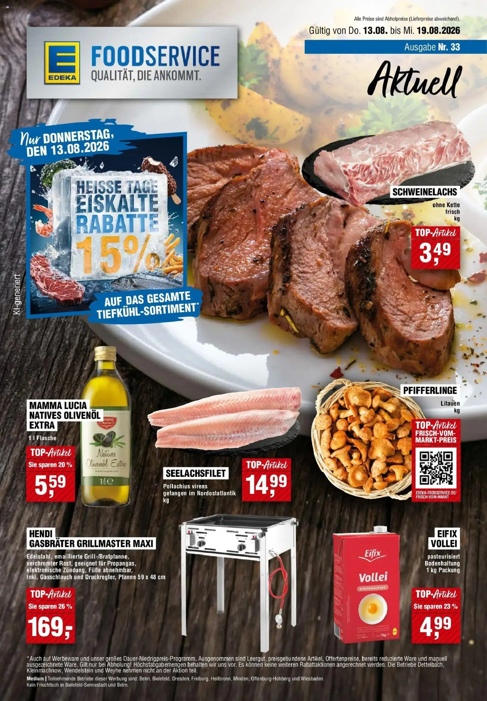 Edeka Prospekt Wiesbaden (ab 13.08.2026) » Angebote Online | Seite: 1 | Produkte: Olivenol, Pfifferlinge