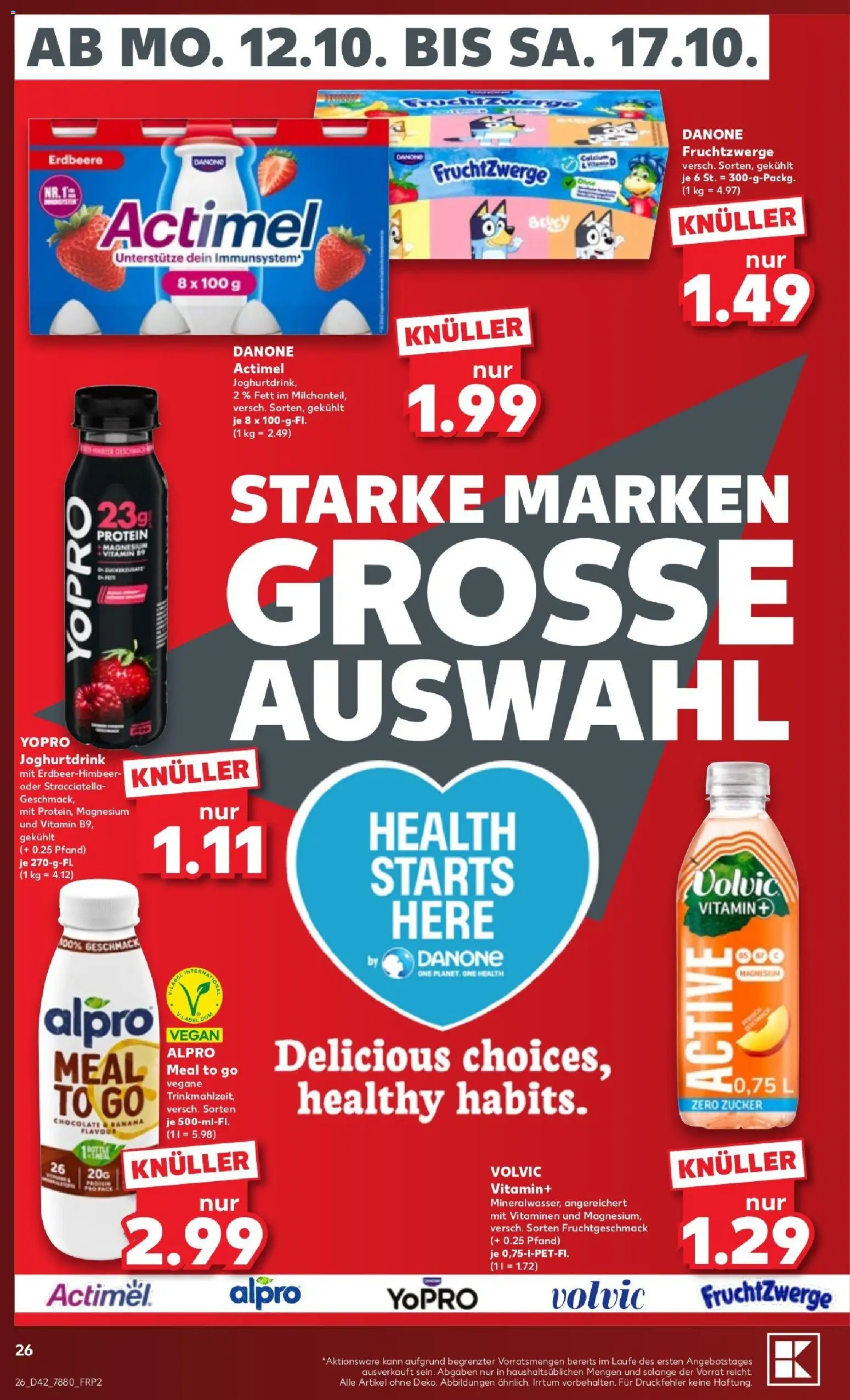 Kaufland Prospekt Hamburg – gültig ab 12.10.2026 | Seite: 32 | Produkte: Actimel, Fruchtzwerge, Alpro, Volvic