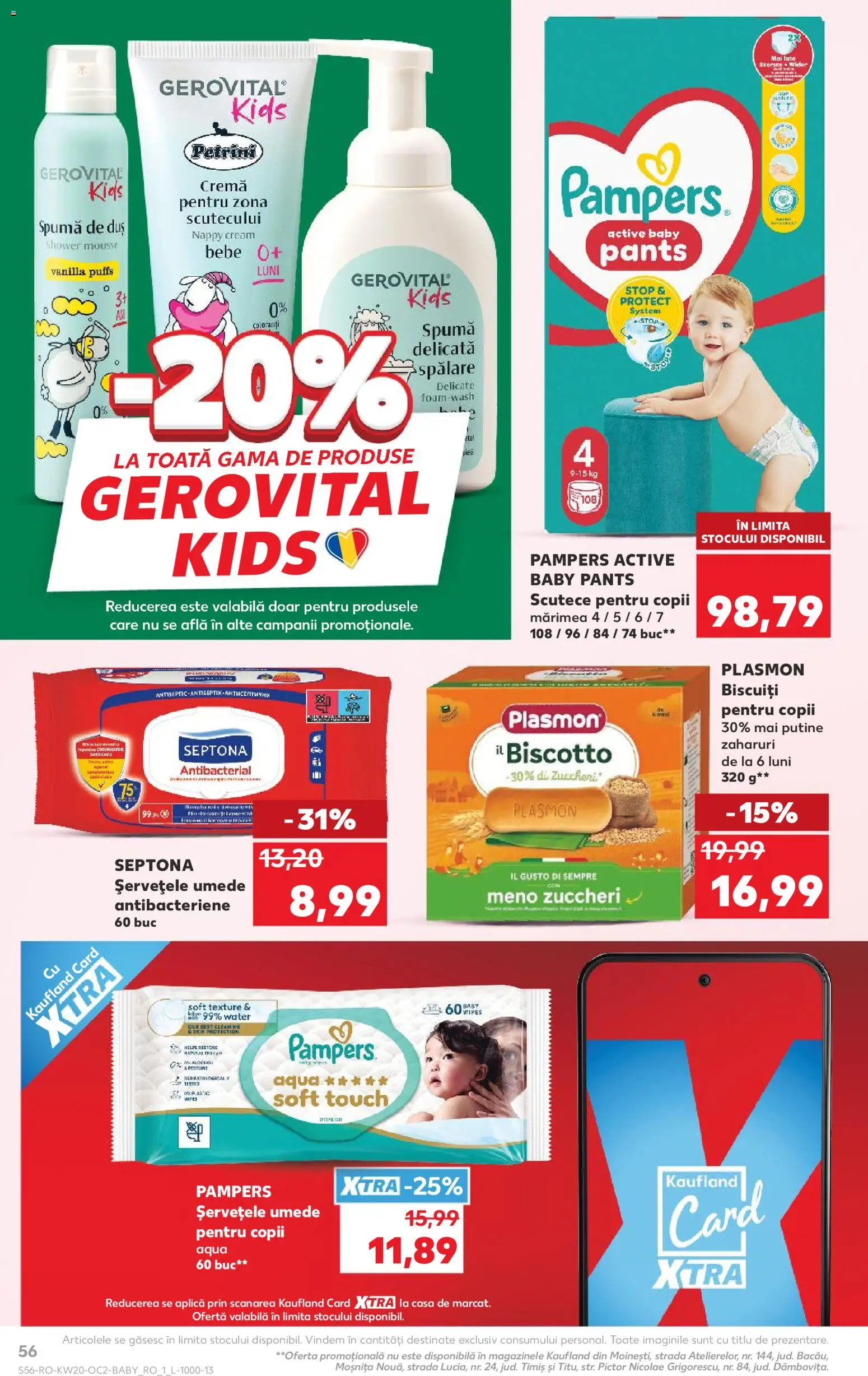 Noul catalog Kaufland – valabil de la 13.05.2026 | Pagină: 56 | Produse: Pirinç gevreği, Duș, Biscuiți, Scutece