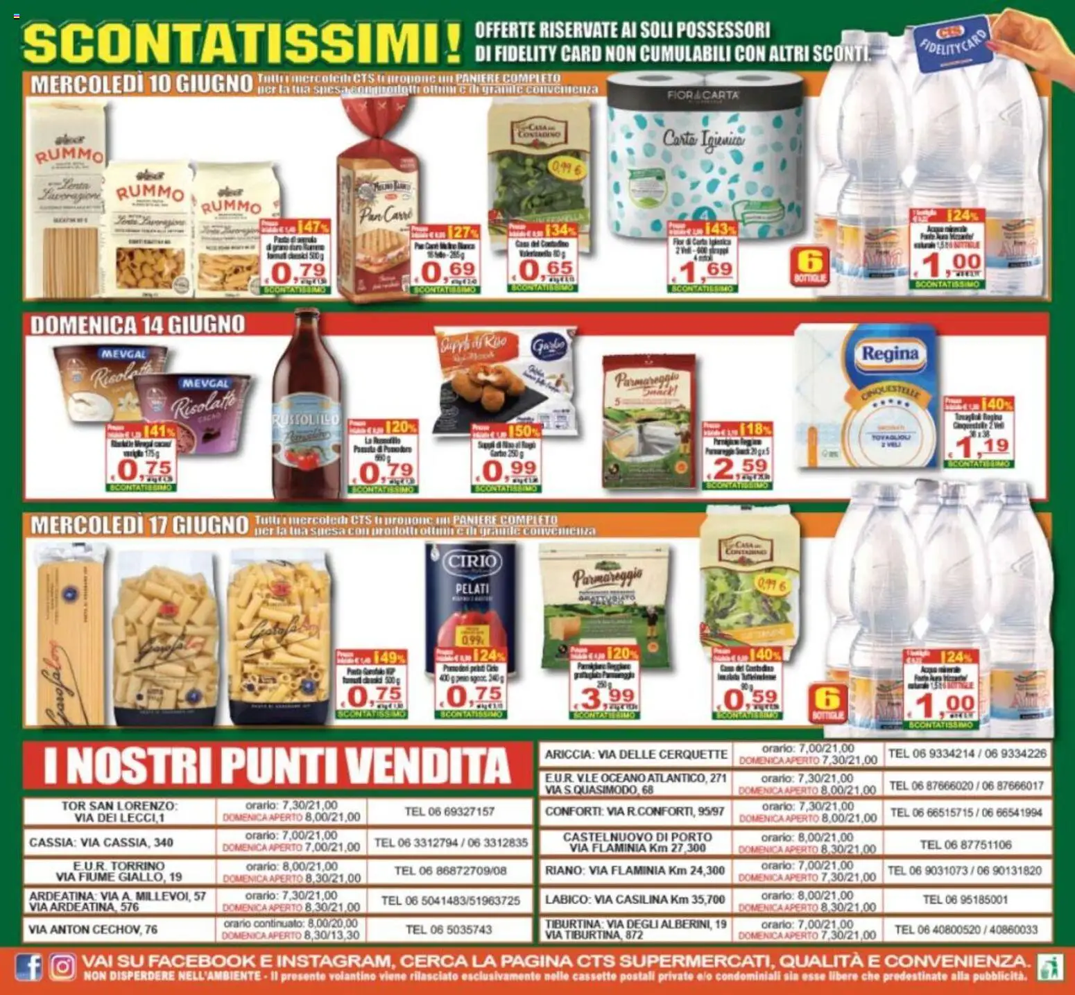 Volantino CTS del 10.06.2026 | Pagina: 24 | Prodotti: Carta igienica, Pomodori, Pasta, Cacao