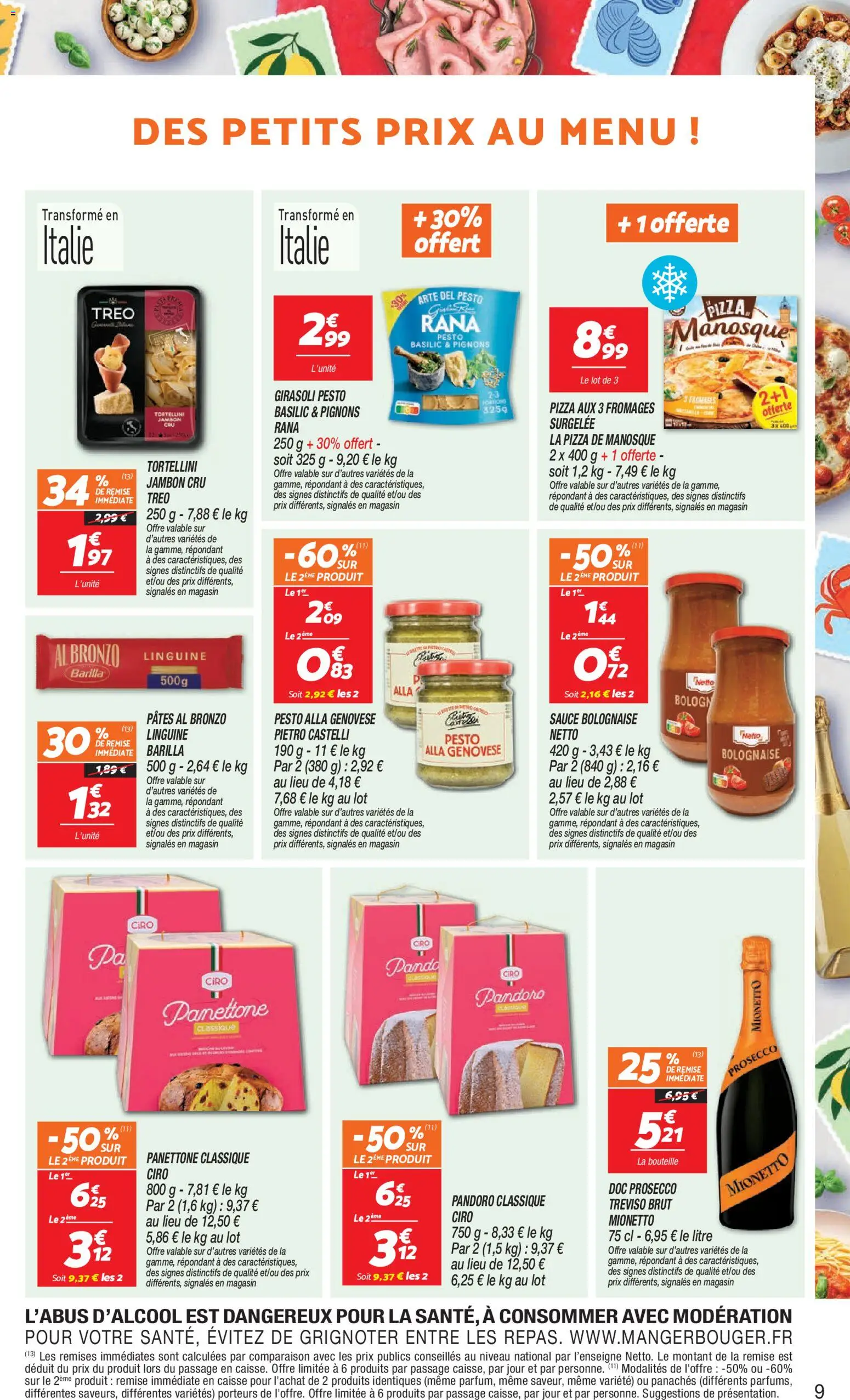 {H1} | Page: 9 | Produits: Panettone, Prosecco, Pandoro, Pâtes