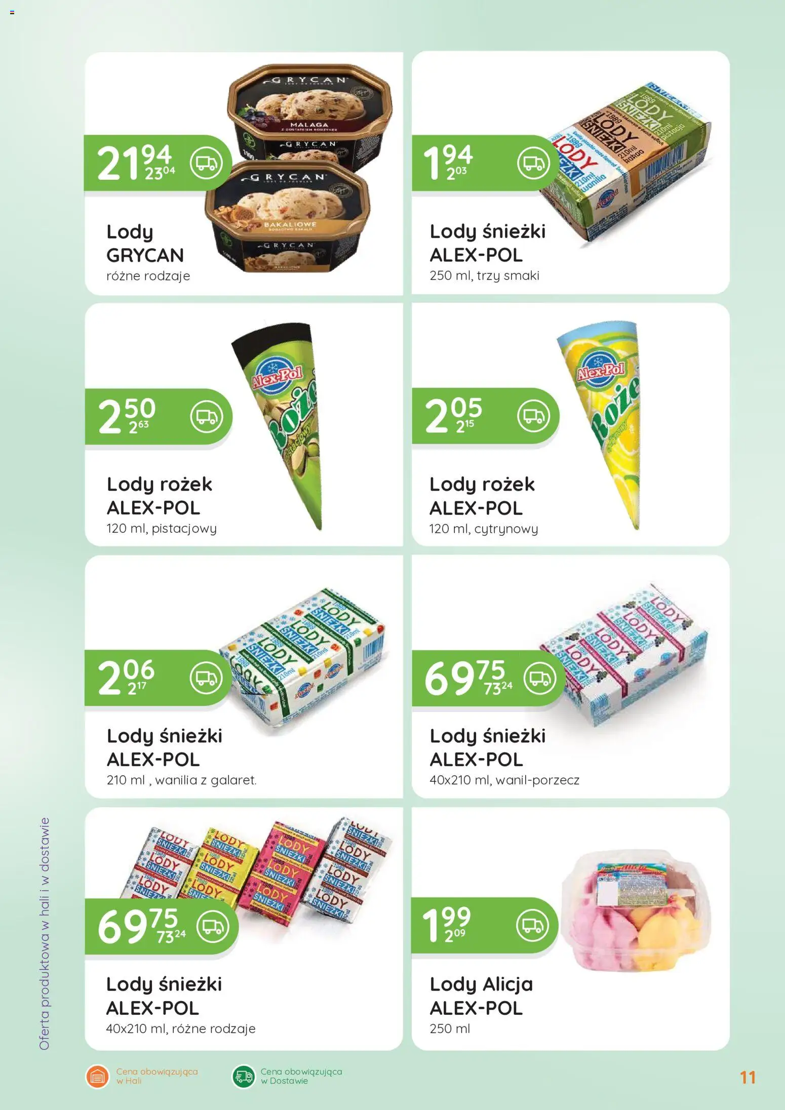 Eurocash gazetka - Oferta Handlowa od 24.08.2026 | Strona: 11 | Produkty: Grycan, Lody, Wanilia