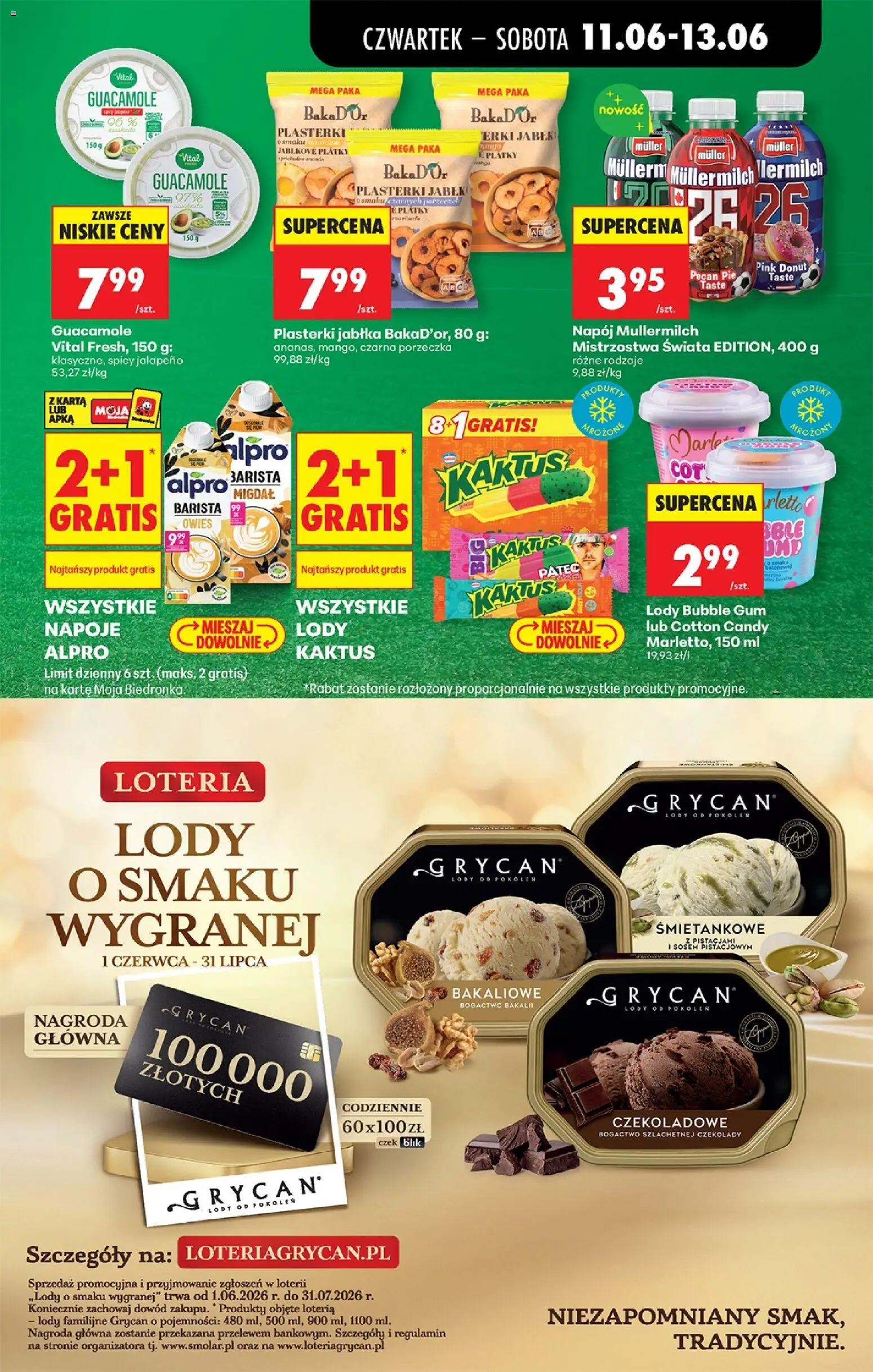Biedronka gazetka od czwartku od 11.06.2026 | Strona: 13 | Produkty: Karta, Alpro, Napoje, Lody