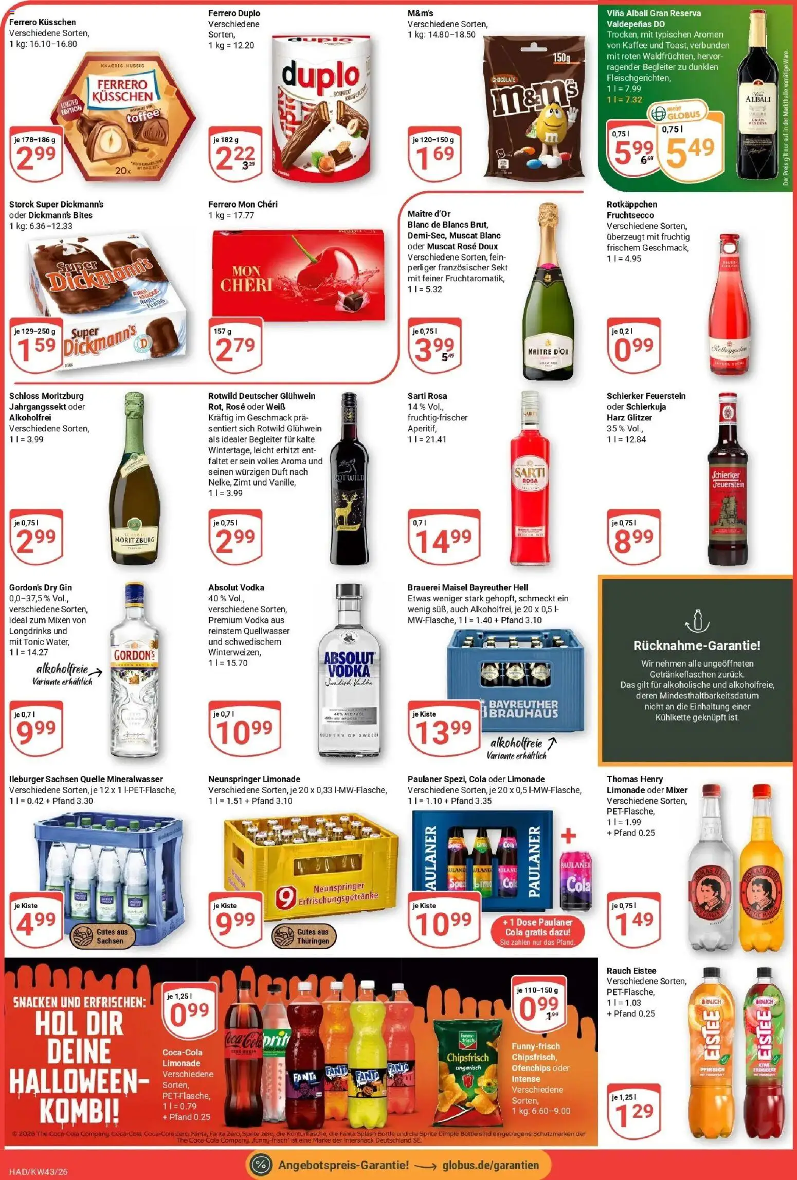 Globus Prospekt Halle (saale) (ab 19.10.2026) » Angebote online | Seite: 4 | Produkte: Fanta, Kaffee, Mineralwasser, Vodka