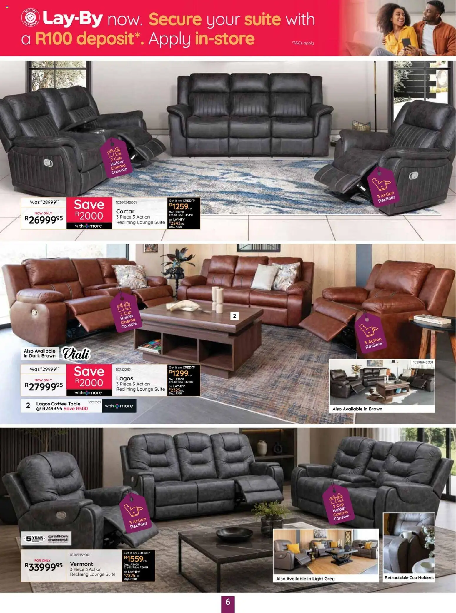 New Bradlows catalogue – valid from 15/10/2026 | Page: 6 | Products: Coffee table, Table, Lounge suite, Light
