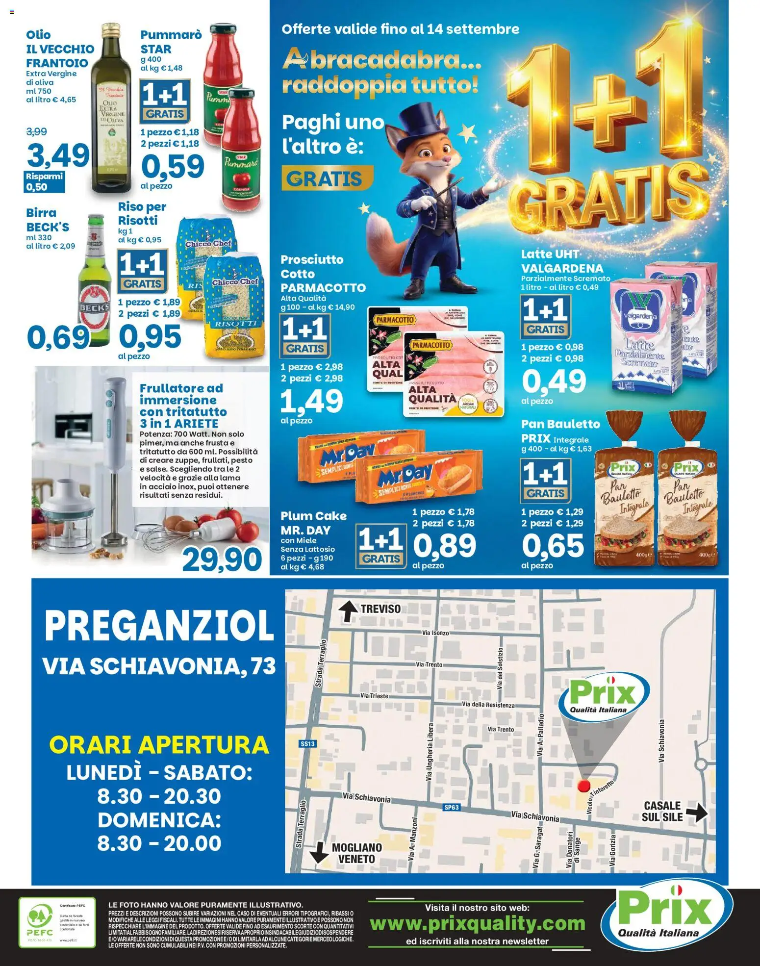 Volantino Prix del 08/09/2026 | Pagina: 24 | Prodotti: Birra, Olio, Prosciutto, Senza lattosio