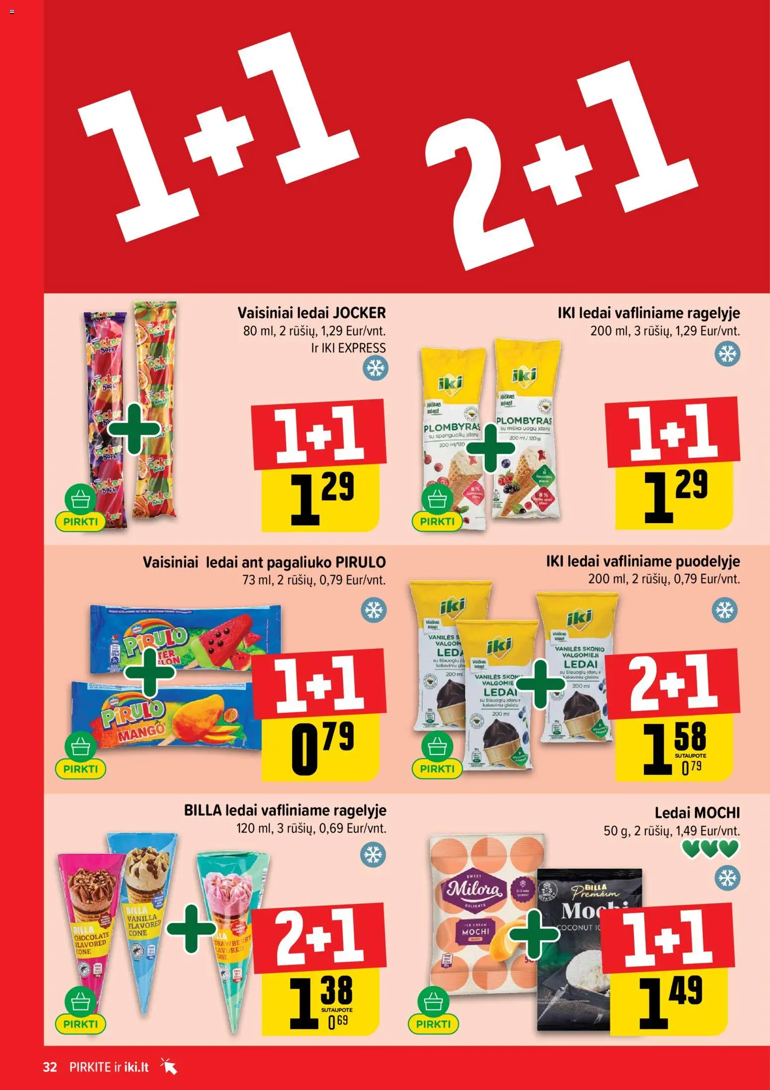 IKI akcijos nuo 2026.07.20 | Puslapis: 32 | Prekių: Ledai, Plombyras