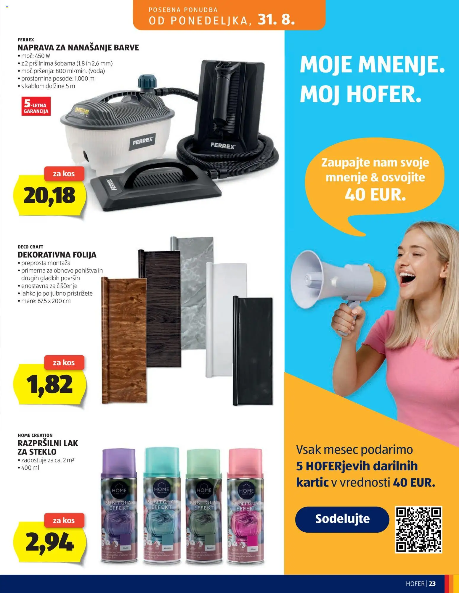 Hofer SI katalog | vrijedi od 26.08.2026 | Stranica: 23 | Proizvodi: Folija, Voda