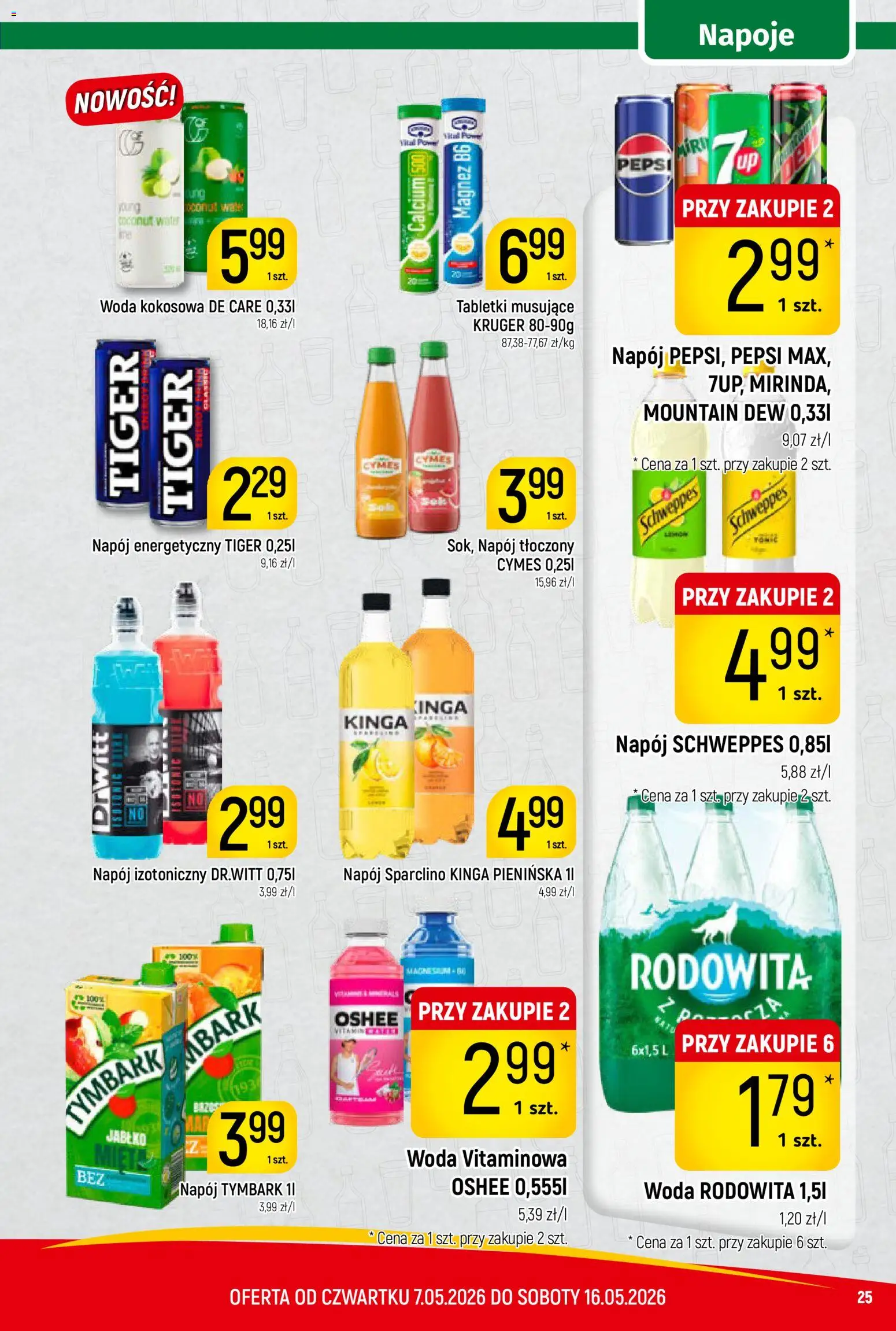 Piotruś Pan gazetka od 07.05.2026 | Strona: 25 | Produkty: Woda kokosowa, Napoje, Pepsi, Woda