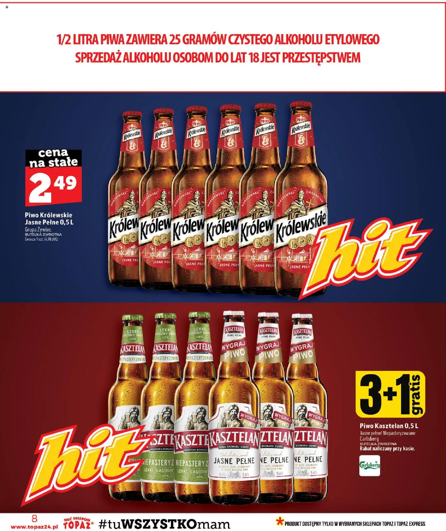 Topaz gazetka od 23.07.2026 | Strona: 8 | Produkty: Piwo