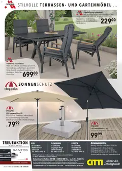 CITTI Markt Grill- und Gartenambiente ab 29.04.2026 gültig | Seite: 16 | Produkte: Relaxsessel, Gartenmöbel, Sonnenschirm, Uhr