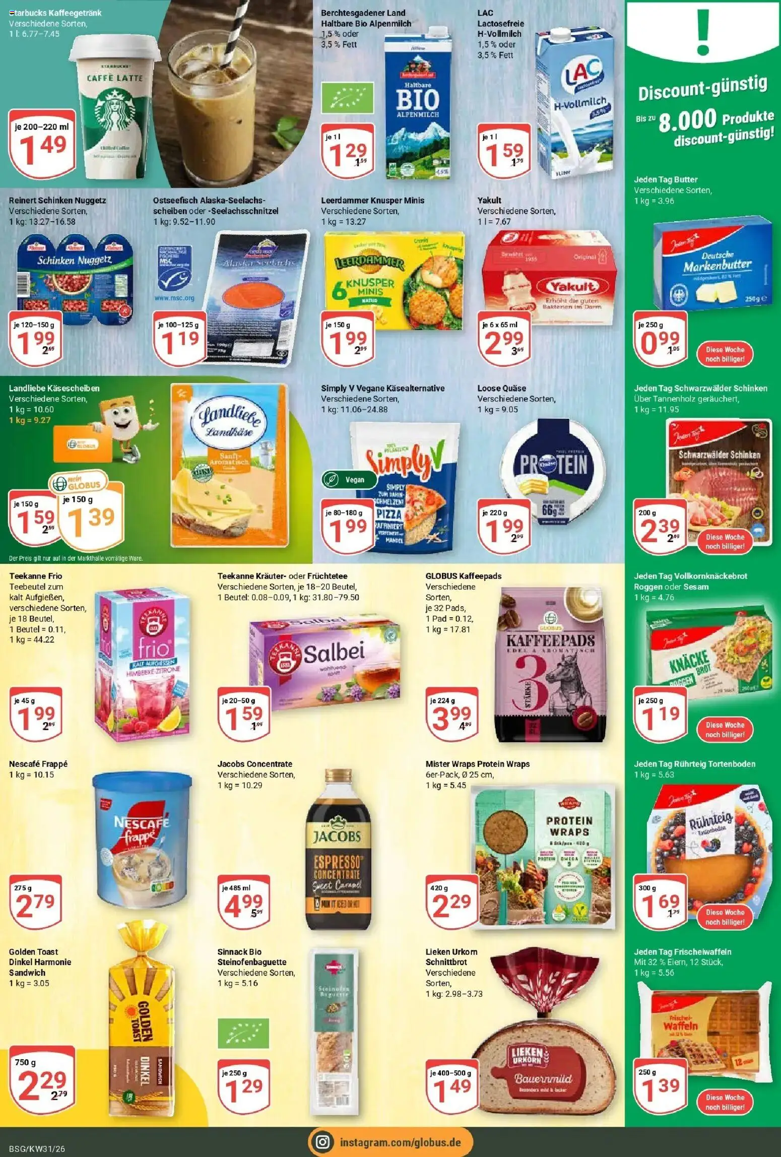 Globus Prospekt Braunschweig – gültig ab 27.07.2026 | Seite: 11 | Produkte: Waffeln, Teekanne, Schinken, Pizza