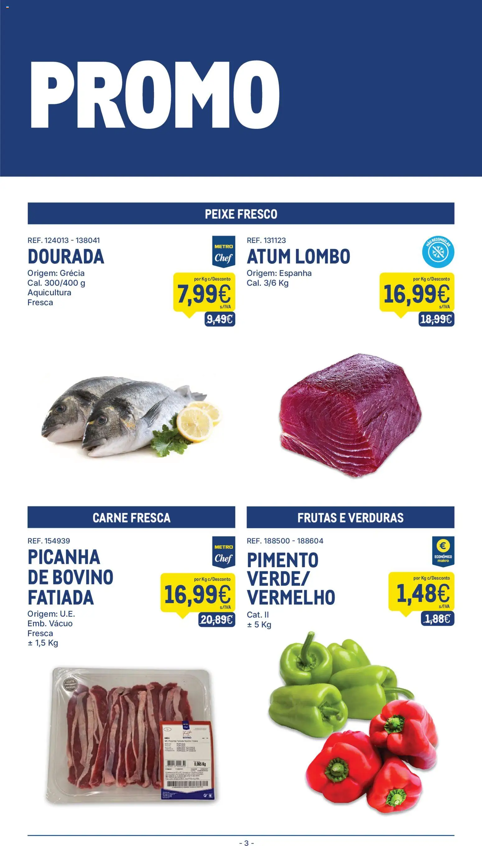 Makro folheto │ válido de 23/06/2026 | Página: 3 | Produtos: Dourada, Atum, Lombo, Carne