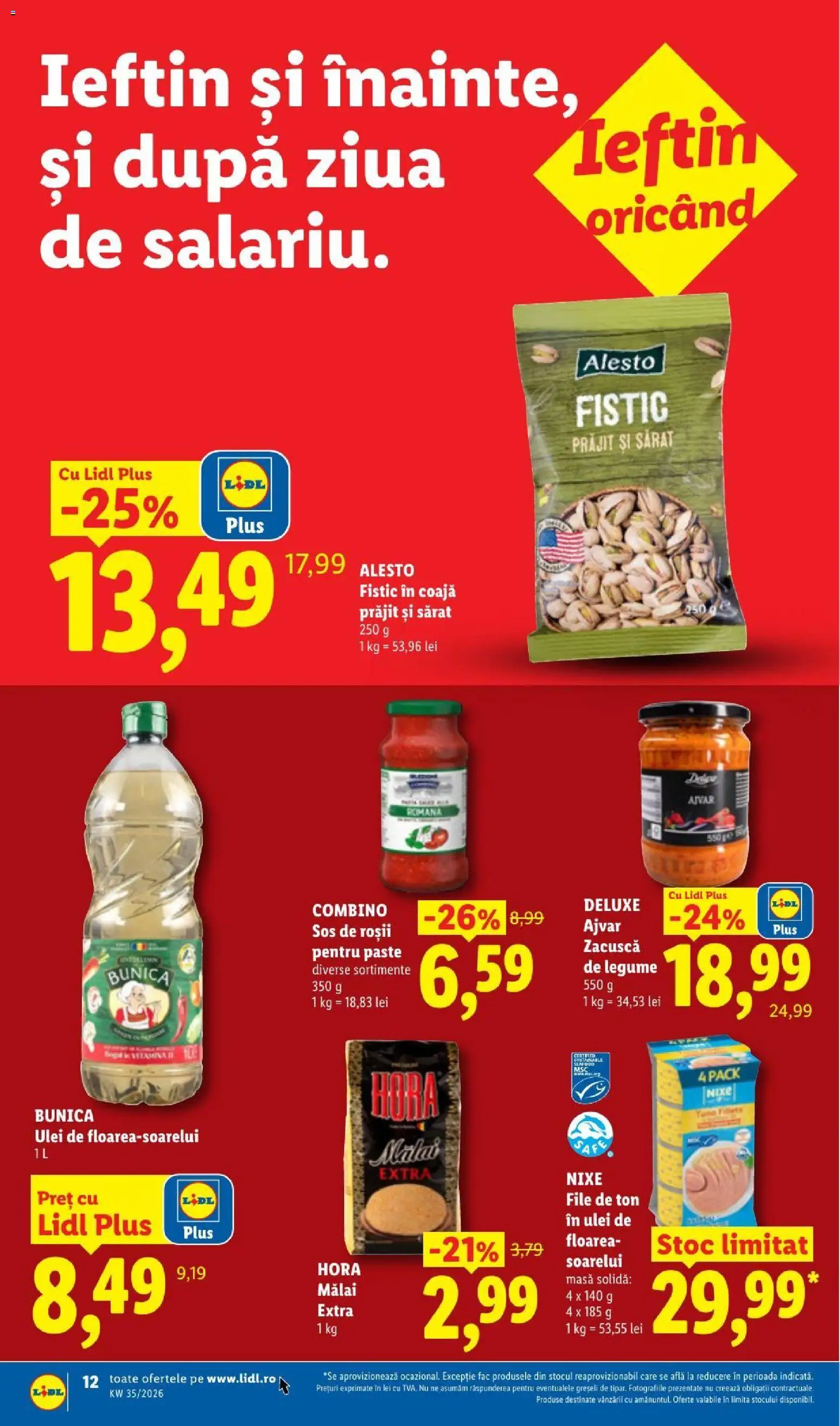 Noul catalog Lidl – valabil de la 24.08.2026 | Pagină: 12 | Produse: Sos de roșii, Ulei, Sos, Deluxe