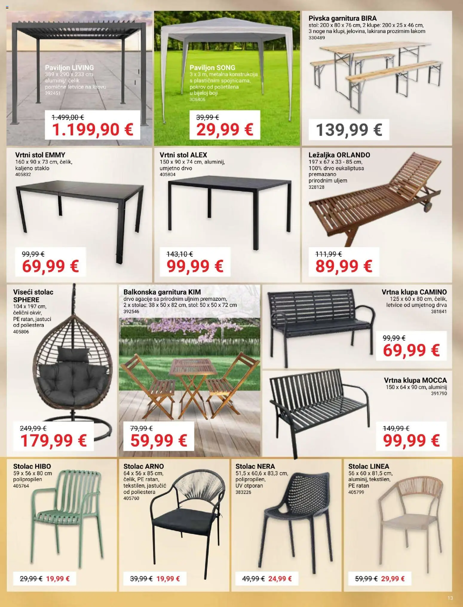 Pevex katalog | vrijedi od 23.07.2026 | Stranica: 13 | Proizvodi: Ležaljka, Stol, Kim