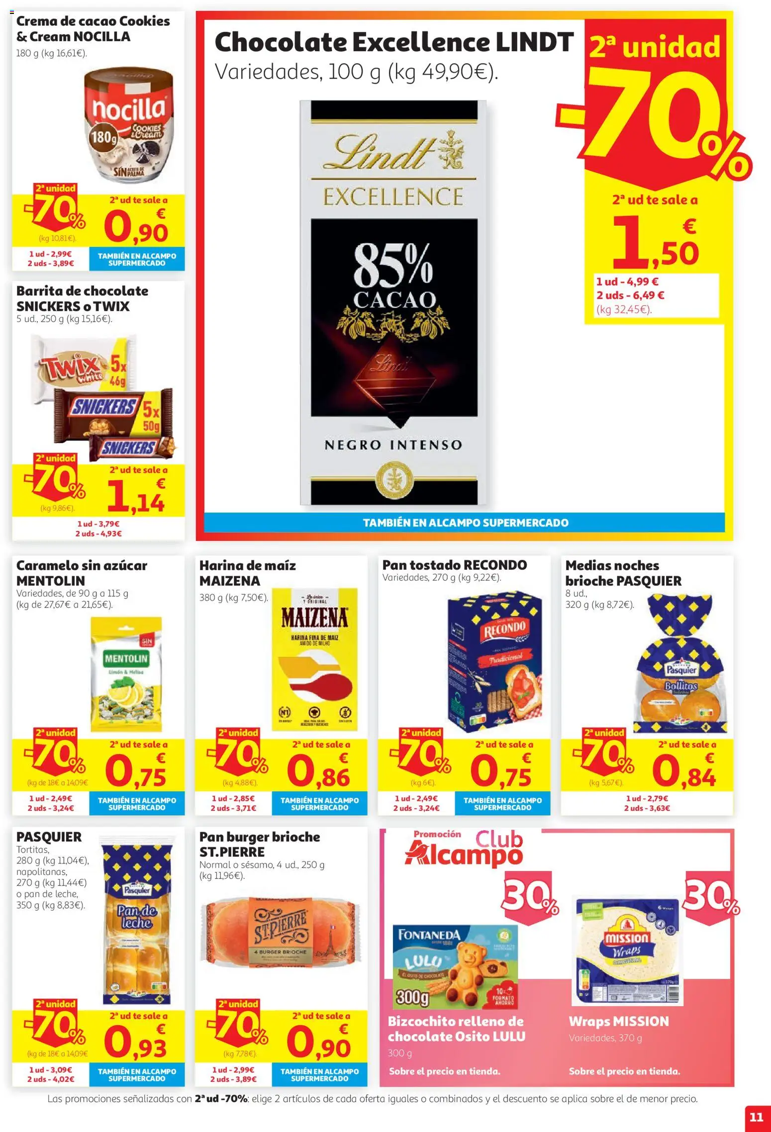 Alcampo HG Unico │ válido desde el 27/08/2026 | Página: 11 | Productos: Maíz, Medias, Pan de leche, Azúcar