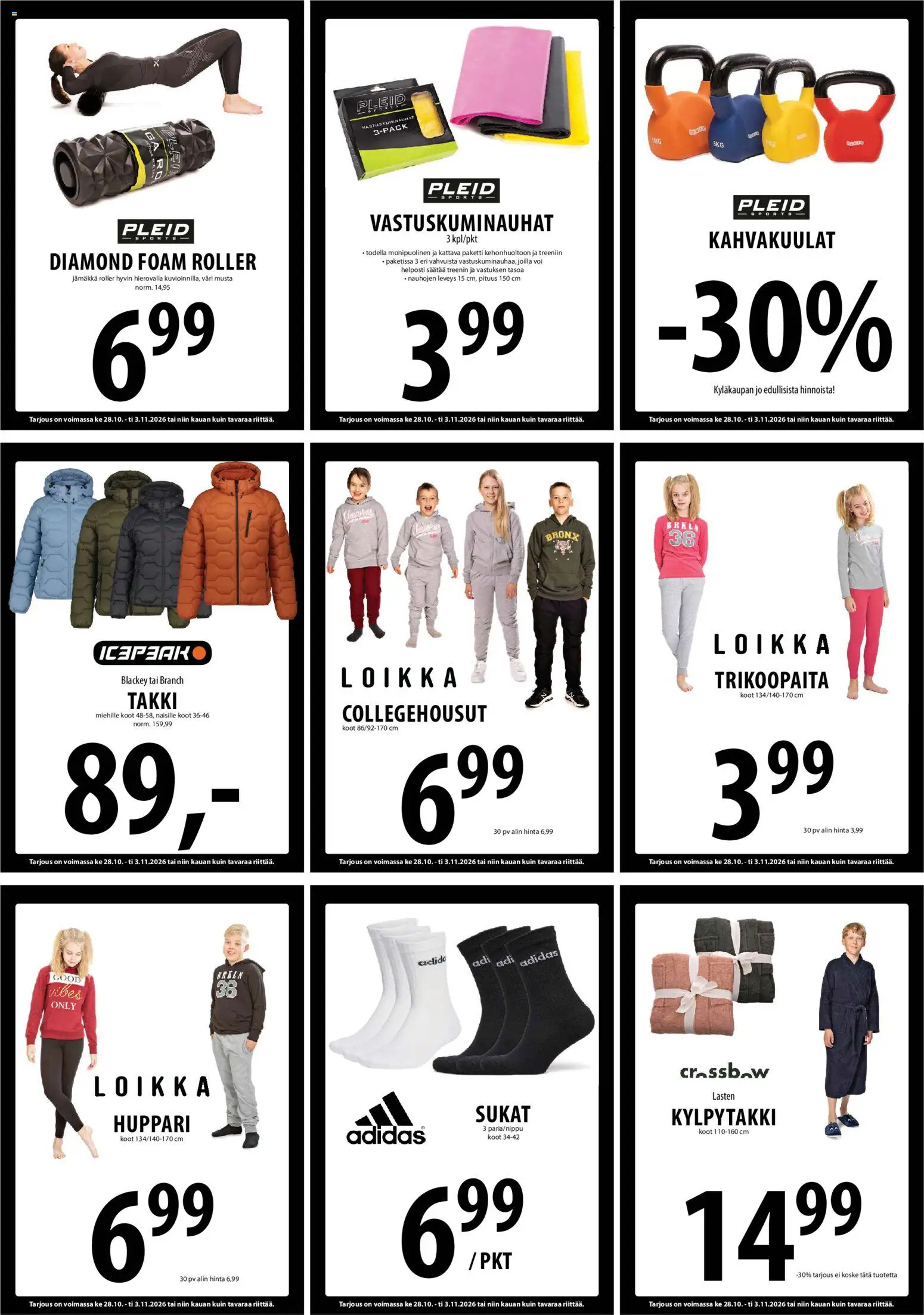 Tuuri tarjoukset – voimassa 28/10/2026 alkaen | Sivu: 16 | Tuotteet: Huppari, Takki, Sukat, Kylpytakki
