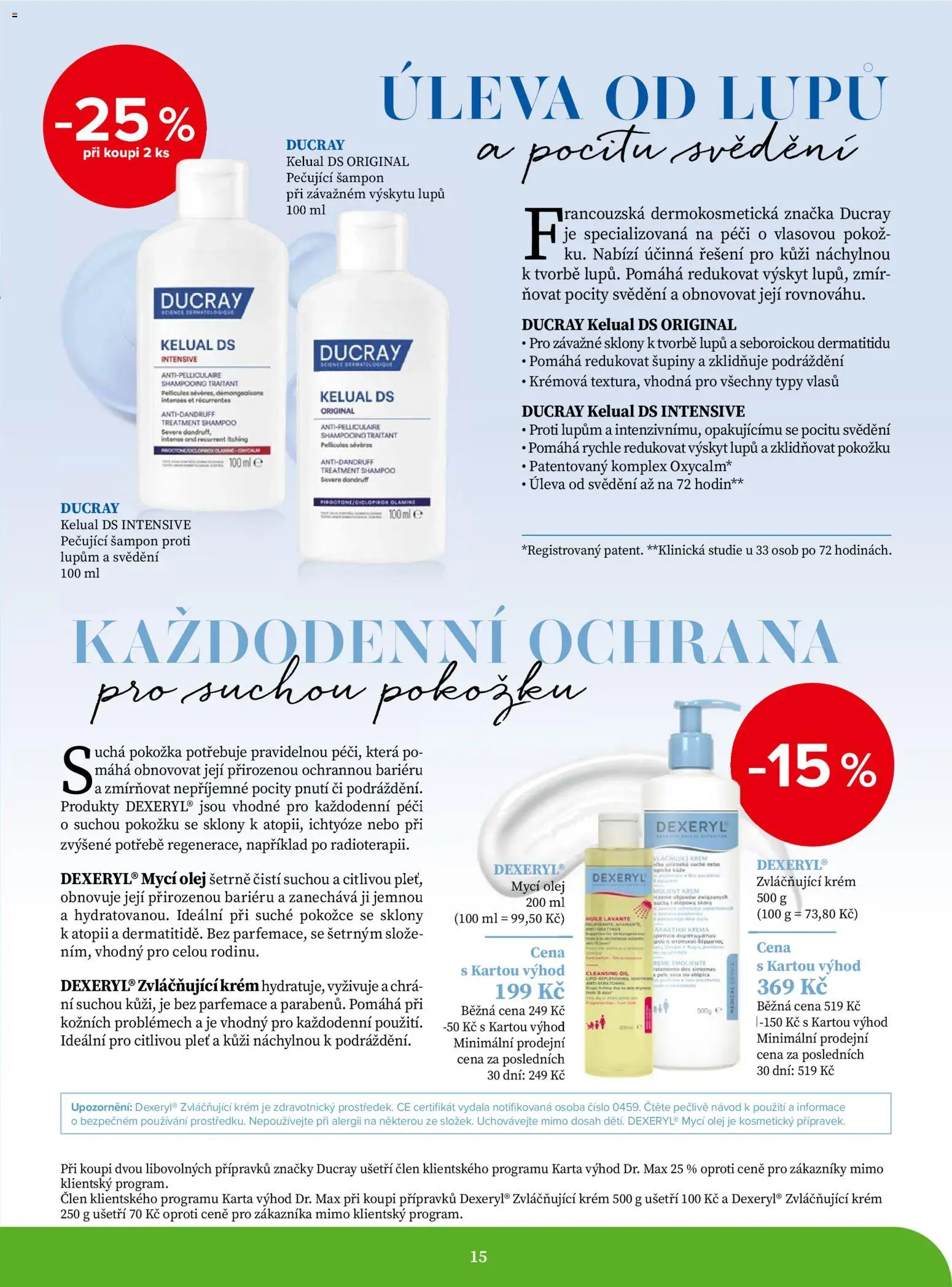 Dr. Max magazín od 01.09.2026 | Strana: 15 | Produkty: Olej, Krém, Šampon proti lupům, Šampon