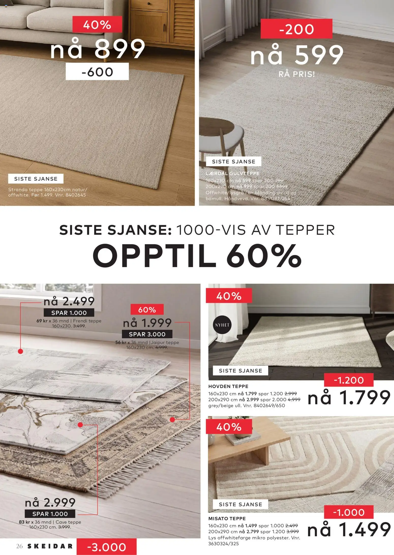 {H1} | Side: 26 | Produkter: Lys, Teppe