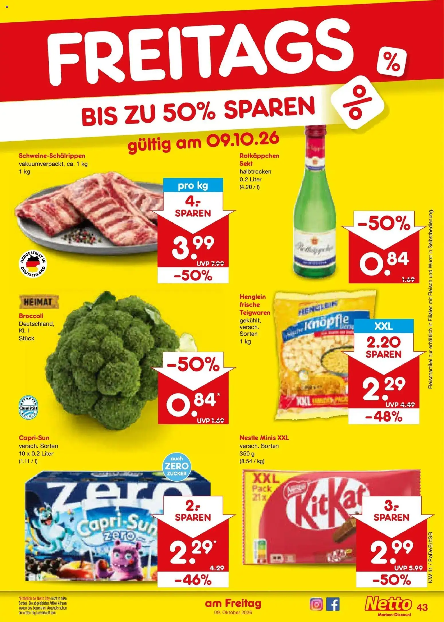 Netto Marken-Discount Prospekt Stuttgart (ab 05.10.2026) » Angebote | Seite: 55 | Produkte: Sekt, Wurst, Rotkäppchen, Fleisch