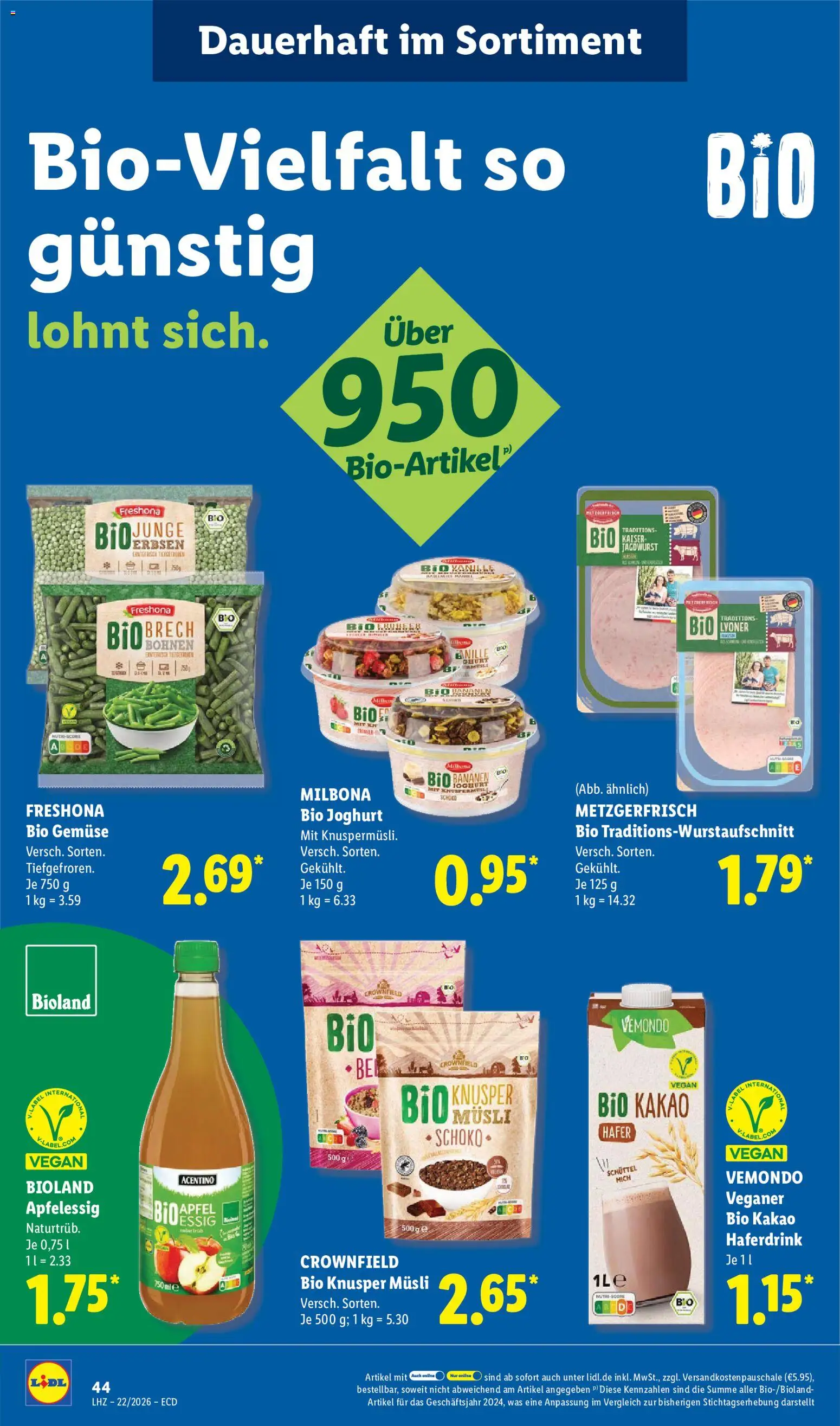 Lidl Prospekt – gültig ab 26.05.2026 | Seite: 62 | Produkte: Musli, Joghurt, Essig, Haferdrink