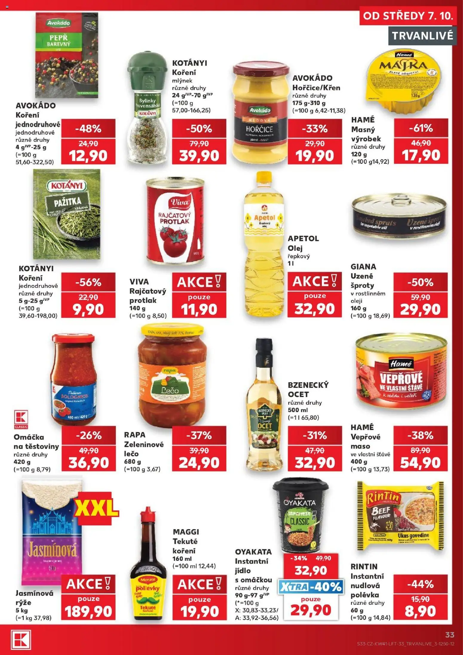 Kaufland leták - Liberec od 07.10.2026 | Strana: 33 | Produkty: Maggi, Hořčice, Jasmínová rýže, Polévky