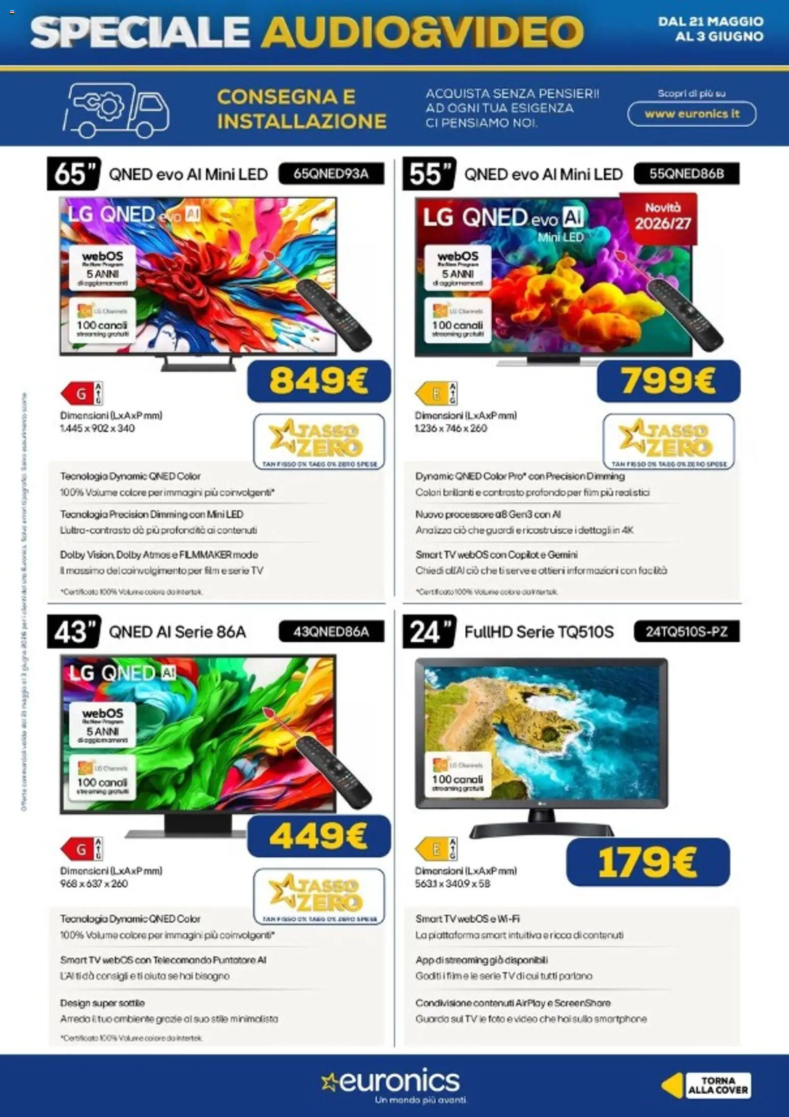 Volantino Euronics del 21.05.2026 | Pagina: 7 | Prodotti: Telecomando, smart TV, TV, Video