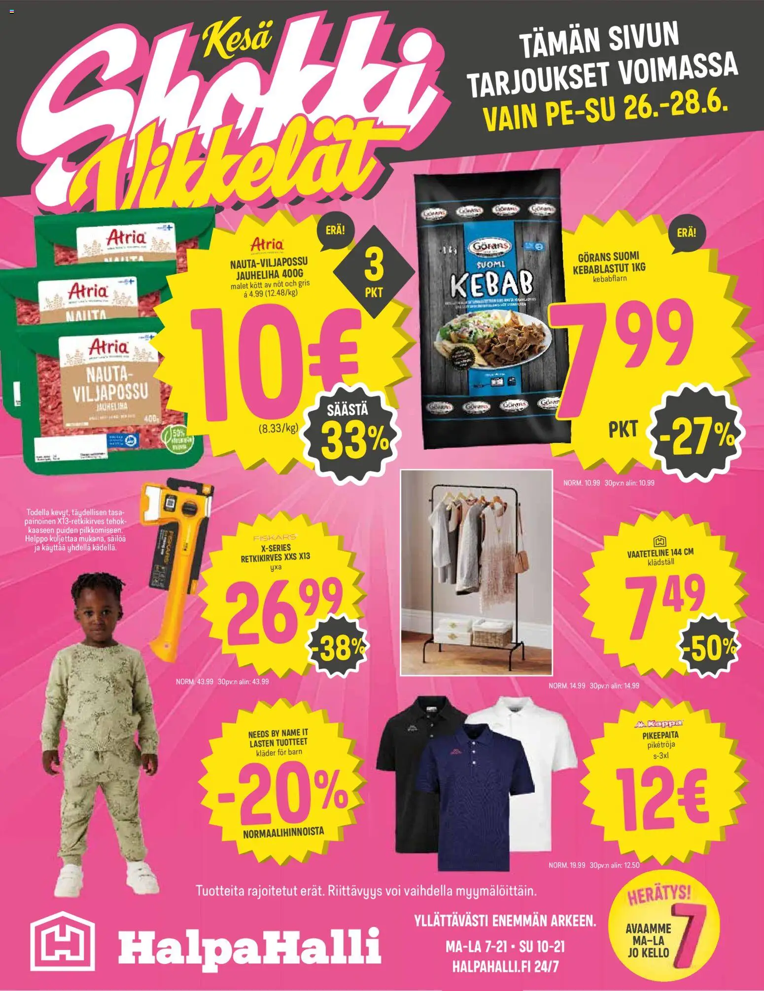 Halpa Halli tarjoukset – voimassa 24/06/2026 alkaen | Sivu: 16 | Tuotteet: Jauheliha, Voi, Kello