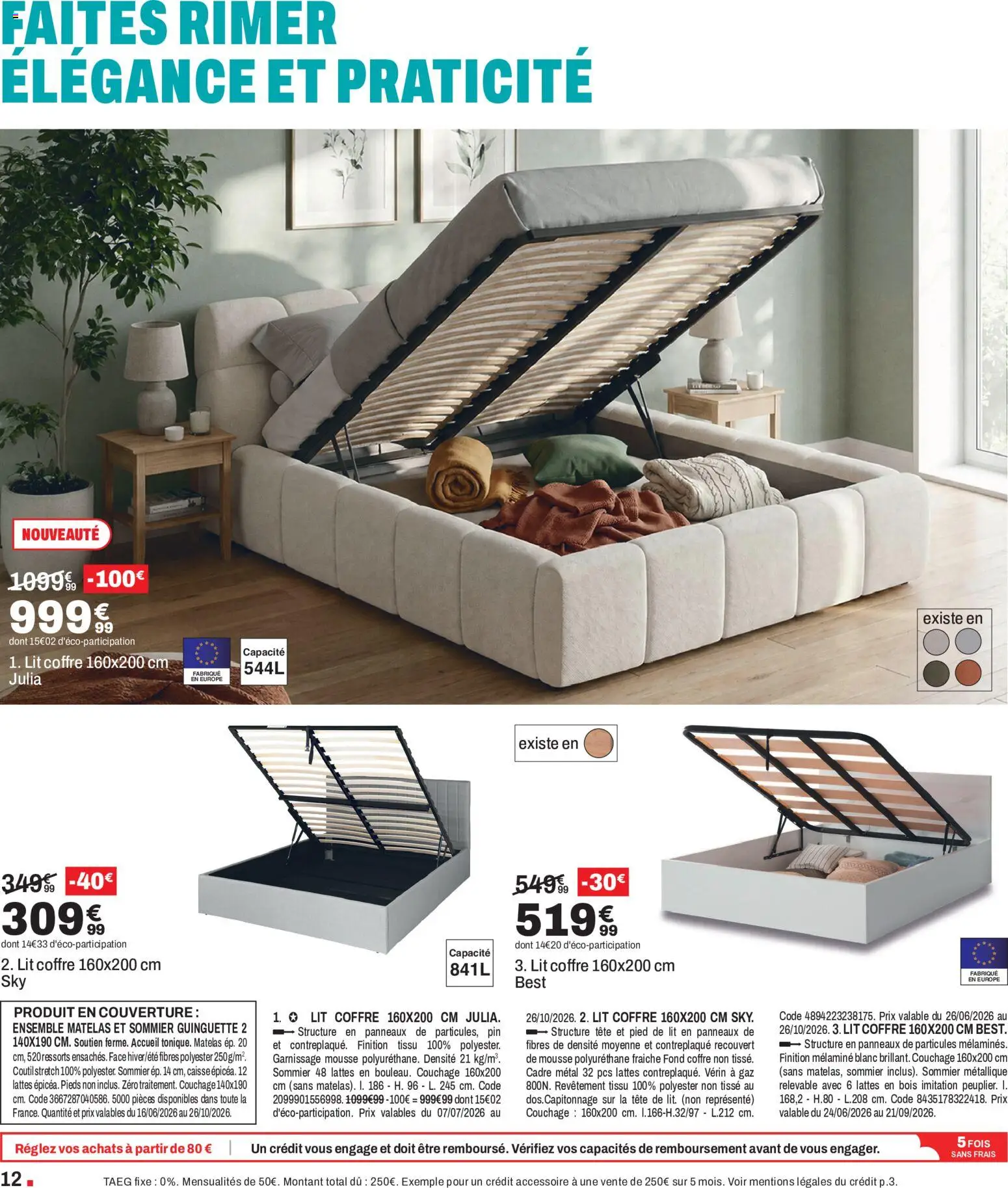{H1} | Page: 12 | Produits: Lit, Matelas, Couverture, Sommier