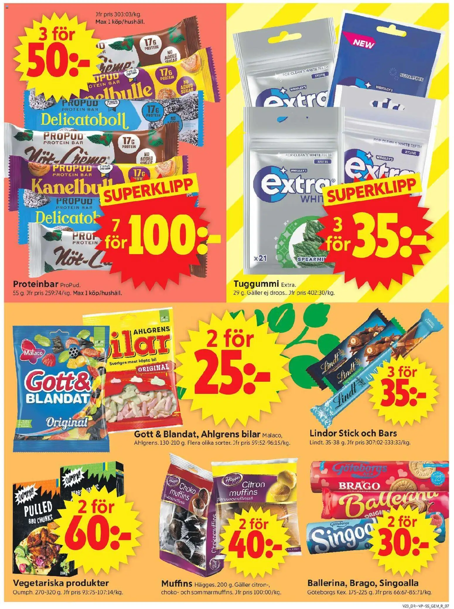 ICA Supermarket reklamblad aktuell från 01.06.2026 | Sida: 9 | Produkter: Galler, Proteinbar, Tuggummi, Citron